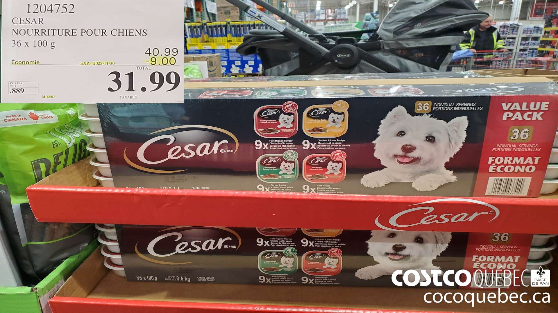 1204752 NOURRITURE POUR CHIENS 36 x 100 G ($9.00 INSTANT SAVINGS EXPIRES ON 2025-11-30) $31.99