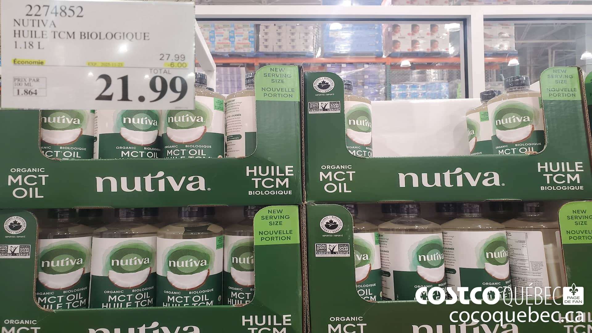 2274852 NUTIVA HUILE TCM BIOLOGIQUE 1.18L  ($6.00 INSTANT SAVINGS EXPIRES ON 2025-11-23) $21.99