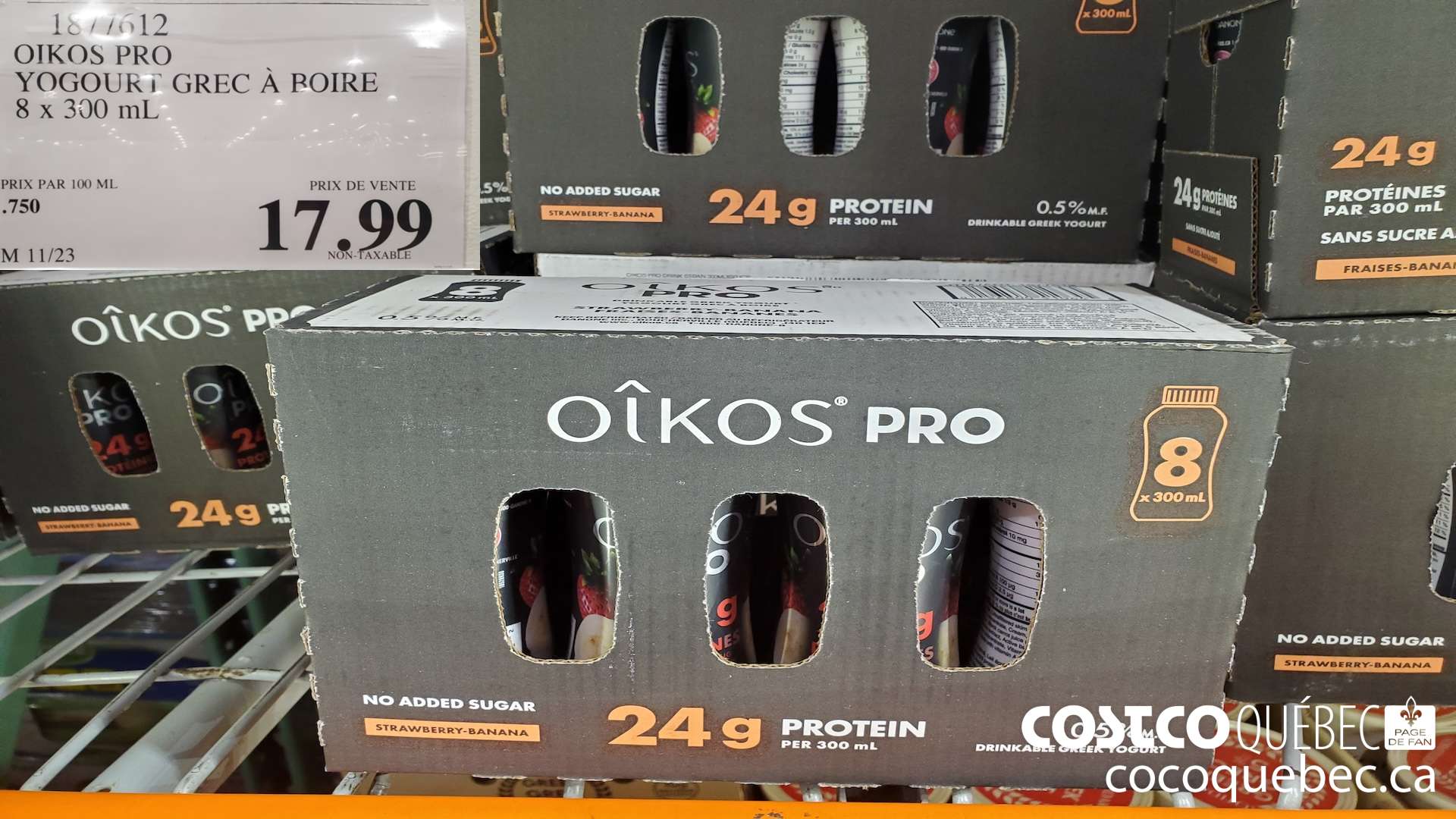 1877612 OIKOS PRO YOGOUR 1 GREC A BOIRE 8 x 300 mL $17.99