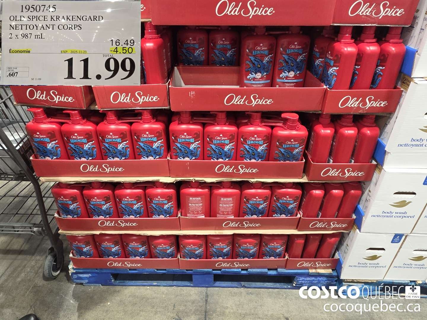 1950745 OLD SPICE KRAKENGARD NETTOYANT CORPS 2 X 987ML ($4.50 INSTANT SAVINGS EXPIRES ON 2025-11-23) $11.99