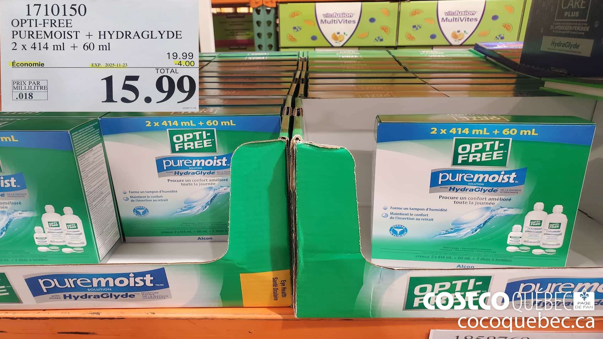 1710150 OPTI-FREE PUREMOIST 7X 414 + 60 ml  ($4.00 INSTANT SAVINGS EXPIRES ON 2025-11-23) $15.99