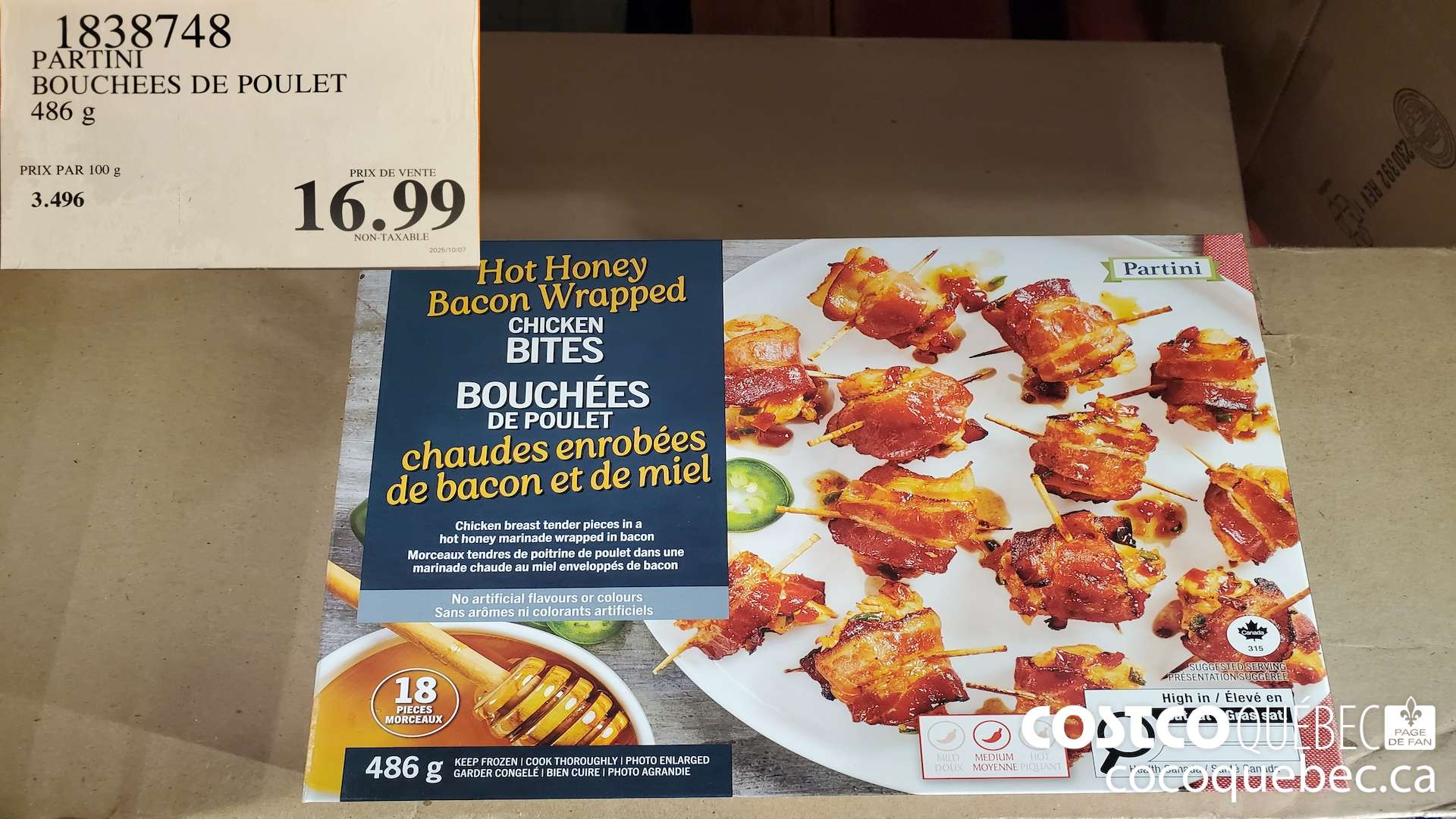 1838748 PARTINI BOUCHEES DE POULET 486 G $16.99