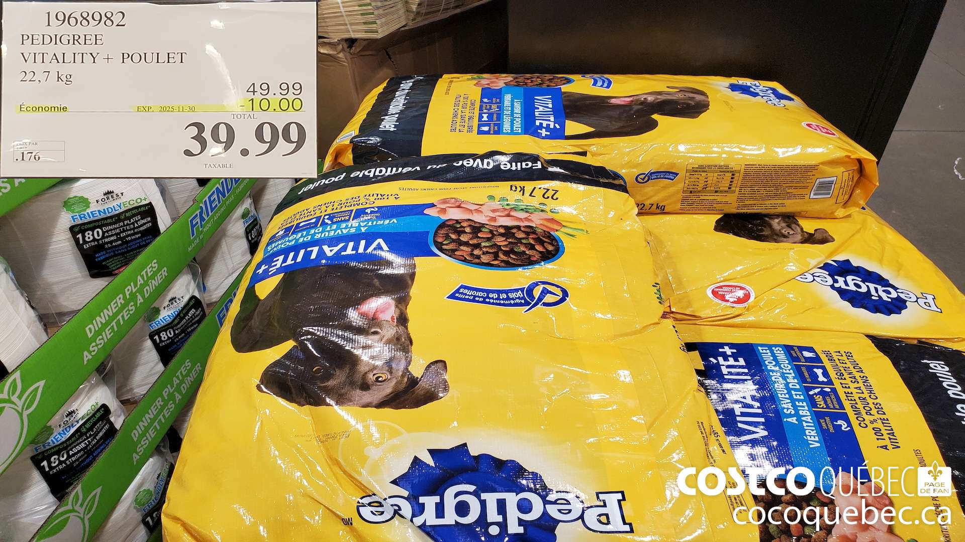 1968982 PEDIGREE VITALITY + POULET POUR CHIENS 22,7 kg  ($10.00 INSTANT SAVINGS EXPIRES ON 2025-11-30) $39.99