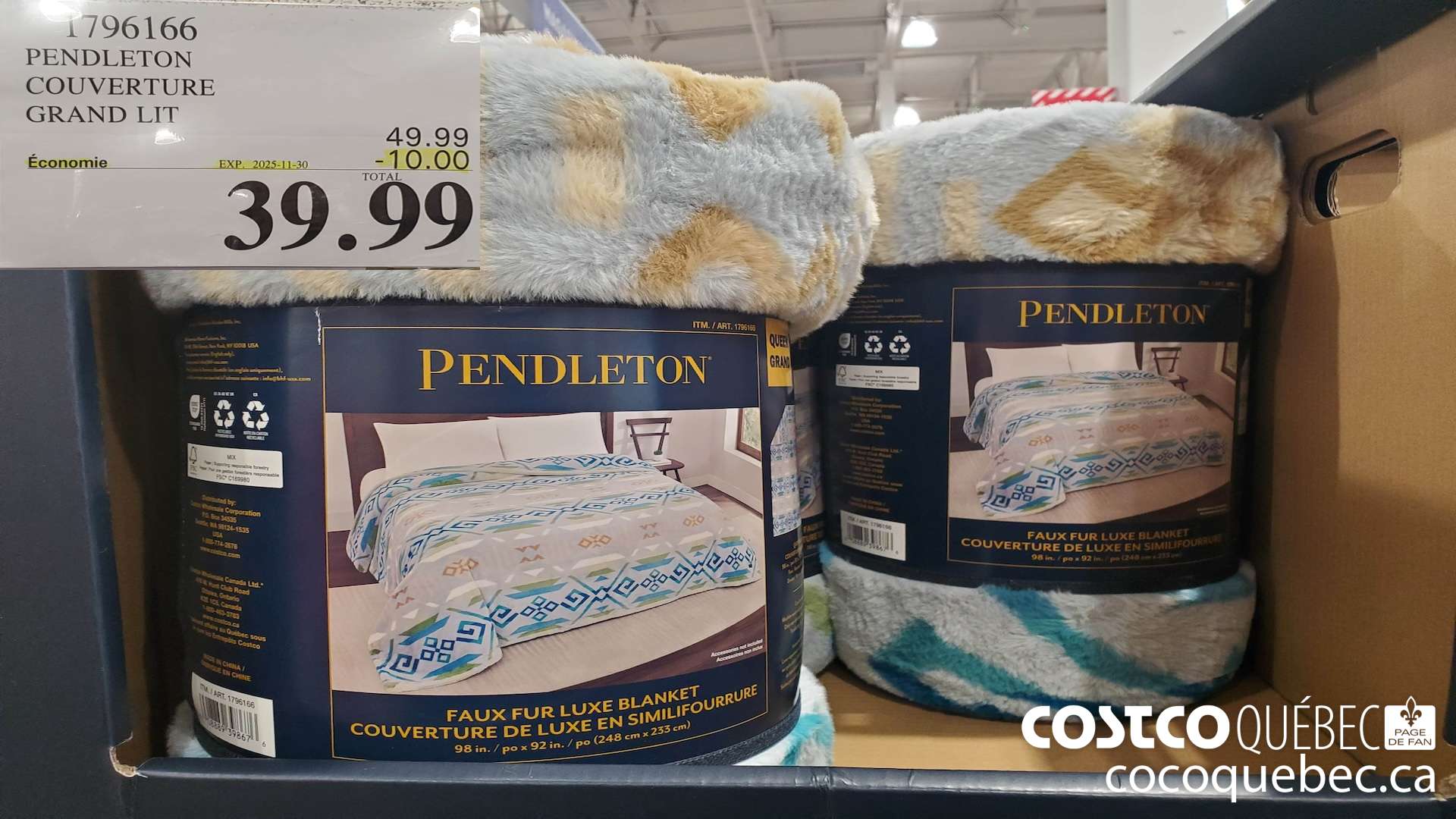 1796166 PENDLETON COUVERTURE GRAND LIT ($10.00 INSTANT SAVINGS EXPIRES ON 2025-11-30) $39.99