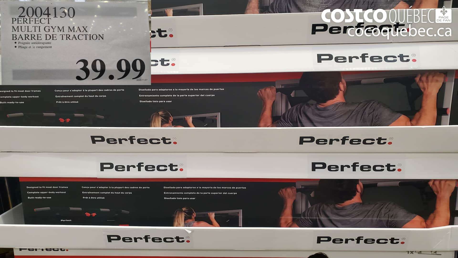 2004130 PERFECT MULTI GYM MAX BARRE DE TRACTION  $39.99