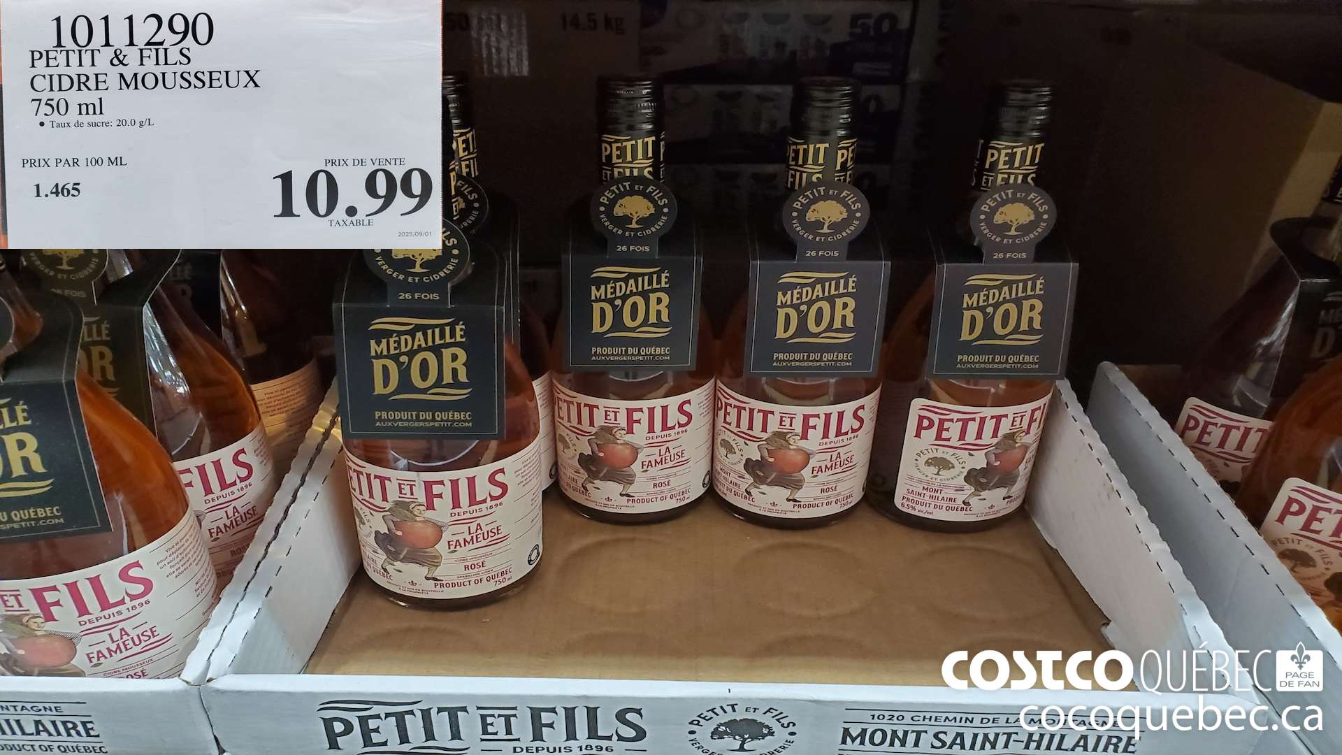 1011290 PETIT & FILS CIDRE MOUSSEUX 750 mL  $10.99