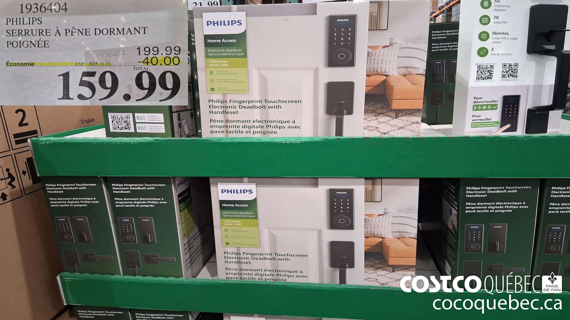 1936404 PHILIPS SERRURE A PENE DORMANT POIGNEE ($40.00 INSTANT SAVINGS EXPIRES ON 2025-11-23) $159.99