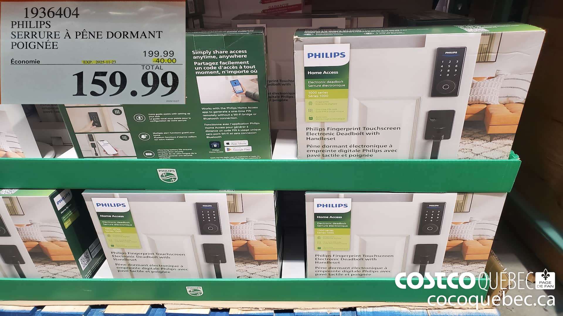 1936404 PHILIPS SERRURE A PENE DORMANT POIGNEE ($40.00 INSTANT SAVINGS EXPIRES ON 2025-11-23) $159.99