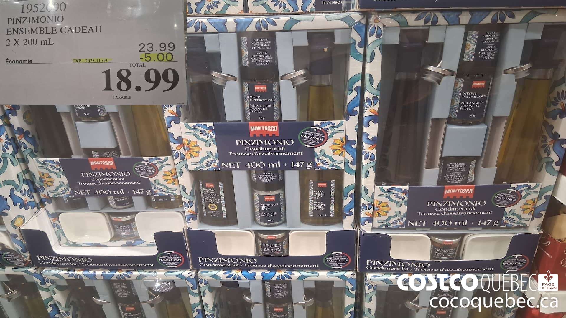 1952690 PINZIMONIO ENSEMBLE DE CADEAU 2 X 200ML ($5.00 INSTANT SAVINGS EXPIRES ON 2025-11-09) $18.99