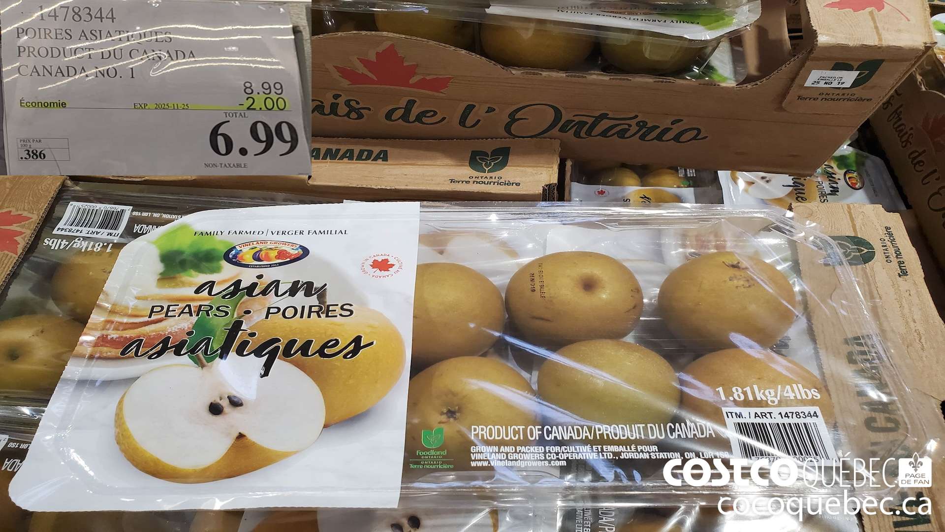 1478344 POIRES ASIATIQUES PRODUCT DU CANADA CANADA NO. 1  ($2.00 INSTANT SAVINGS EXPIRES ON 2025-11-25) $6.99