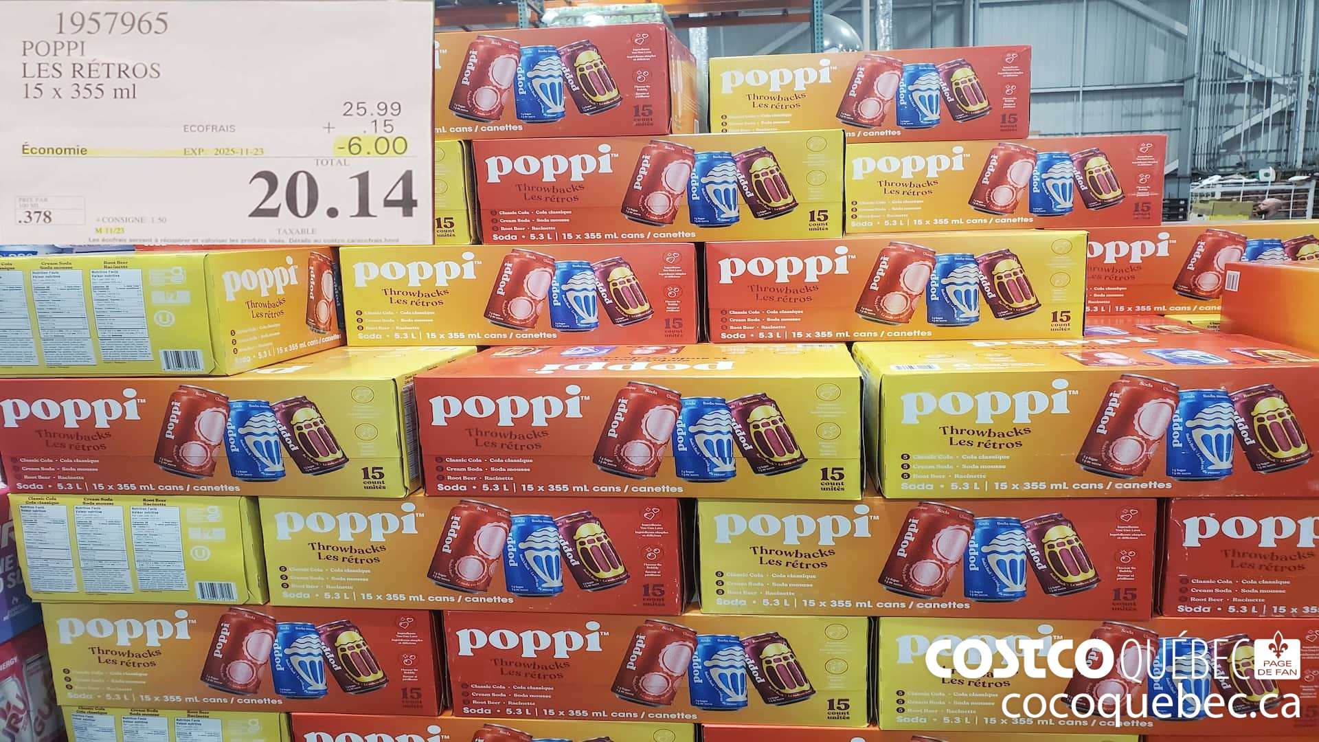 1957965 POPPI LES RETROS 1S x 355 ml  ($6.00 INSTANT SAVINGS EXPIRES ON 2025-11-23) $20.14