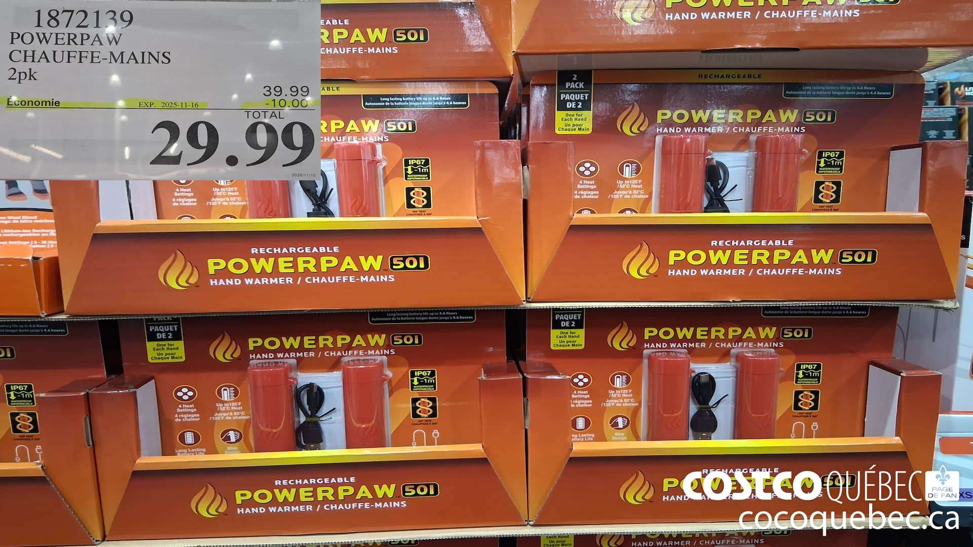 1872139 POWERPAW CHAUFFE-MAINS 2PK ($10.00 INSTANT SAVINGS EXPIRES ON 2025-11-16) $29.99