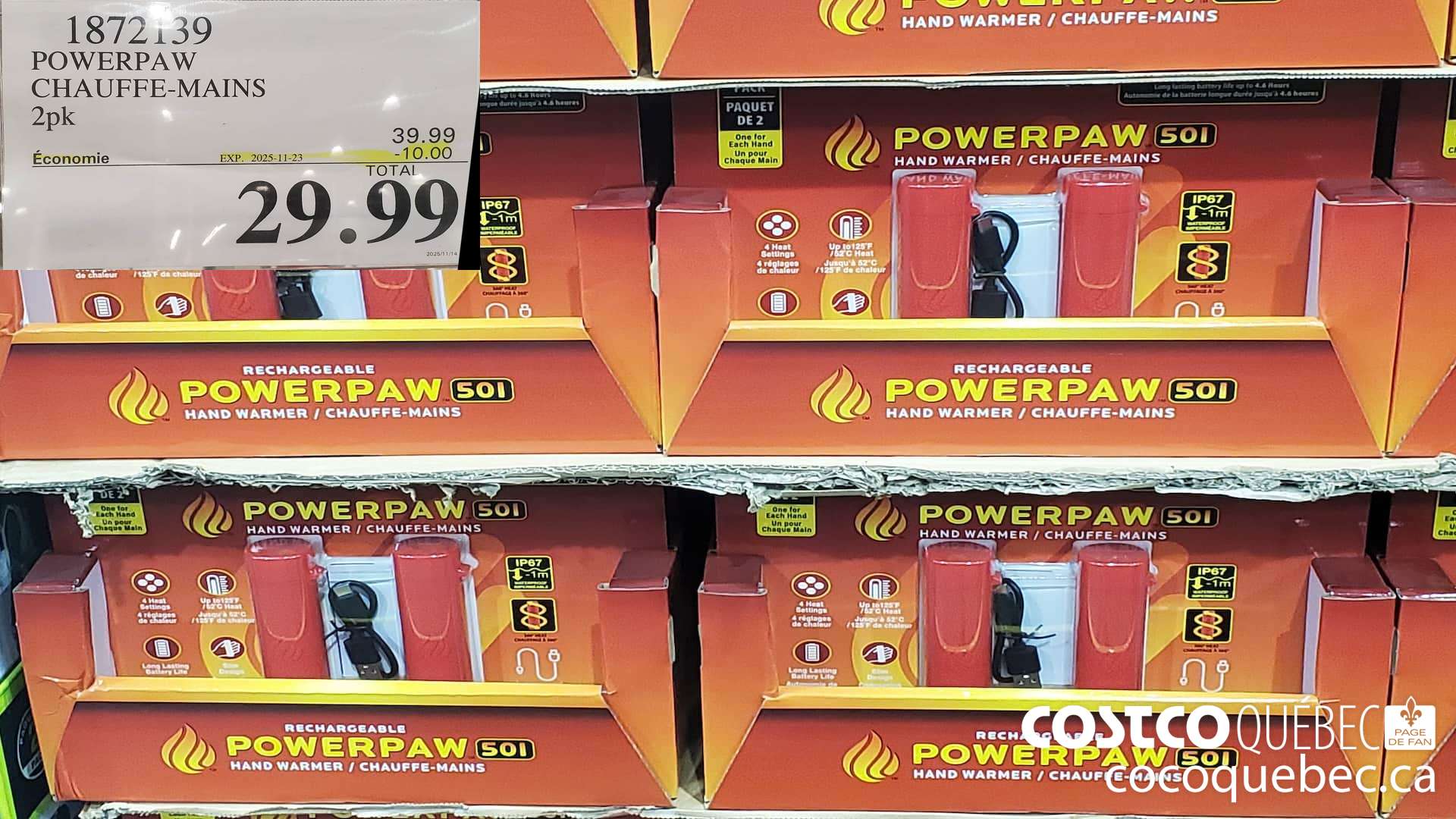 1872139 POWERPAW CHAUFFE-MAINS 2PK ($10.00 INSTANT SAVINGS EXPIRES ON 2025-11-23) $29.99