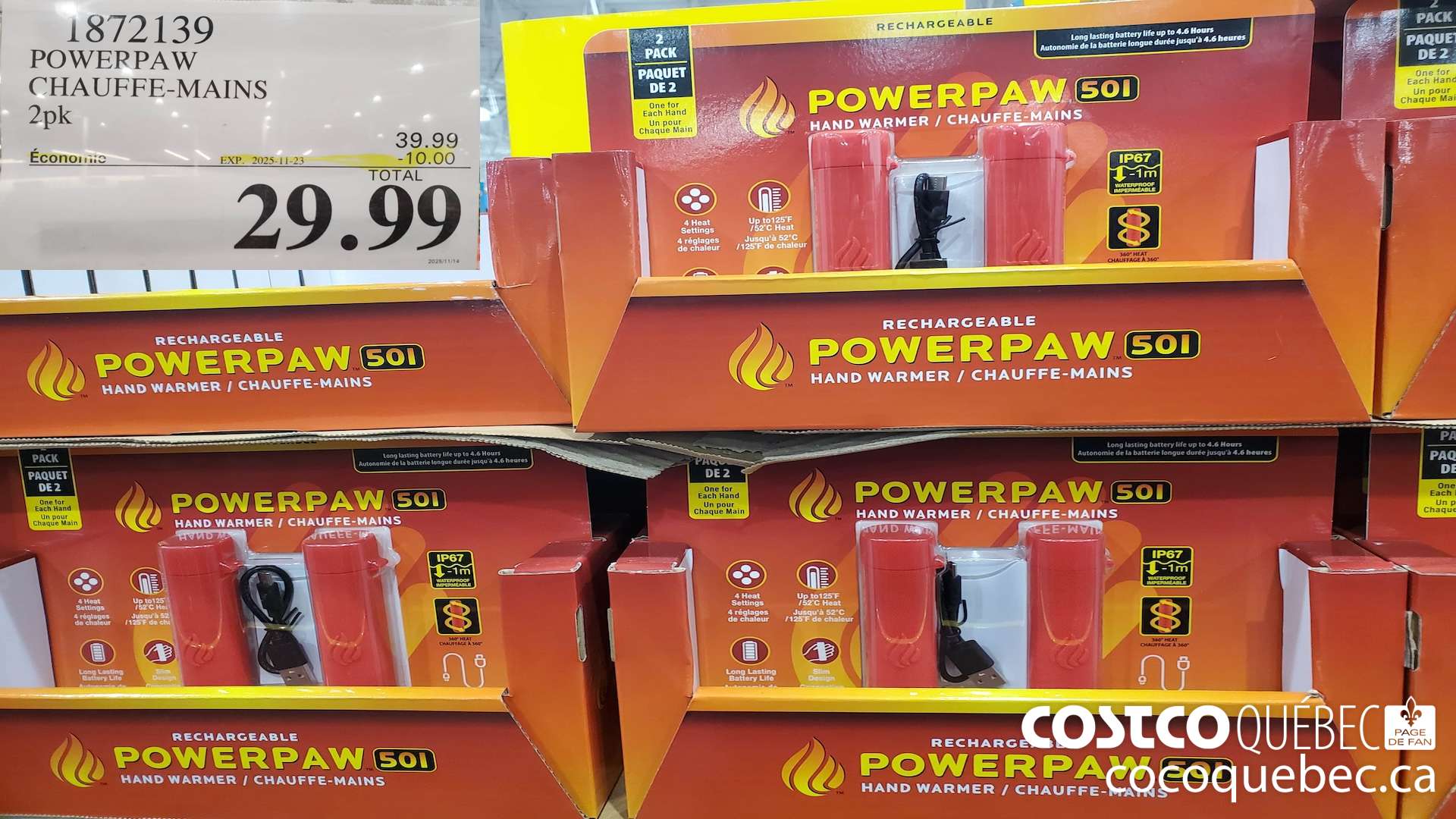 1872139 POWERPAW CHAUFFE-MAINS 2PK ($10.00 INSTANT SAVINGS EXPIRES ON 2025-11-23) $29.99