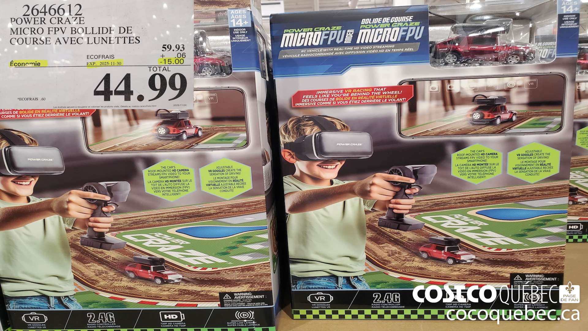 2646612 POWER CRAZE MICRO FPV BOLLIDE DE COURSE AVEC LUNETTES ($15.00 INSTANT SAVINGS EXPIRES ON 2025-11-30) $44.99