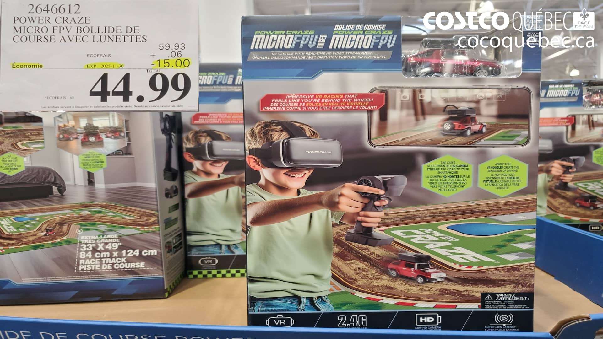 2646612 POWER CRAZE MICRO FPV BOLLIDE DE COURSE AVEC LUNETTES ($15.00 INSTANT SAVINGS EXPIRES ON 2025-11-30) $44.99