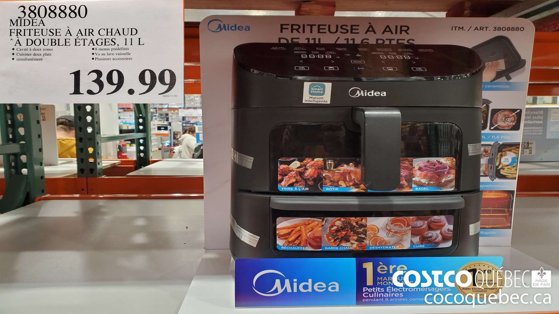 3808880 PRITEUSE A AIR CHAUD A DOUBLE ETAGES, 11 L $139.99