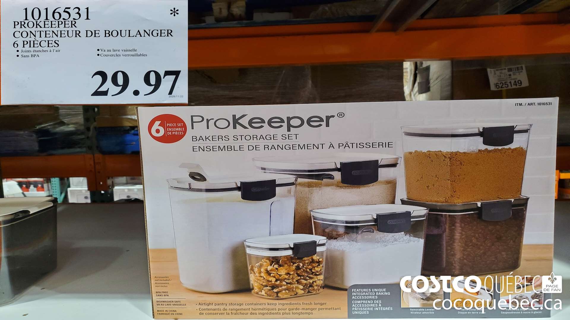 1016531 PROKEEPER CONTENEUR DE BOULANGER 6 PIECES  $29.97
