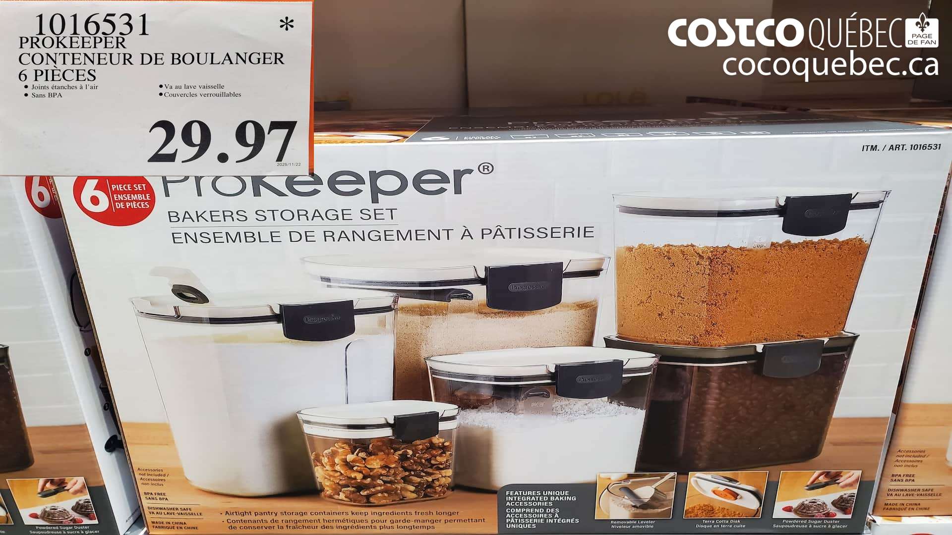 1016531 PROKEEPER CONTENEUR DE BOULANGER 6 PIECES  $29.97