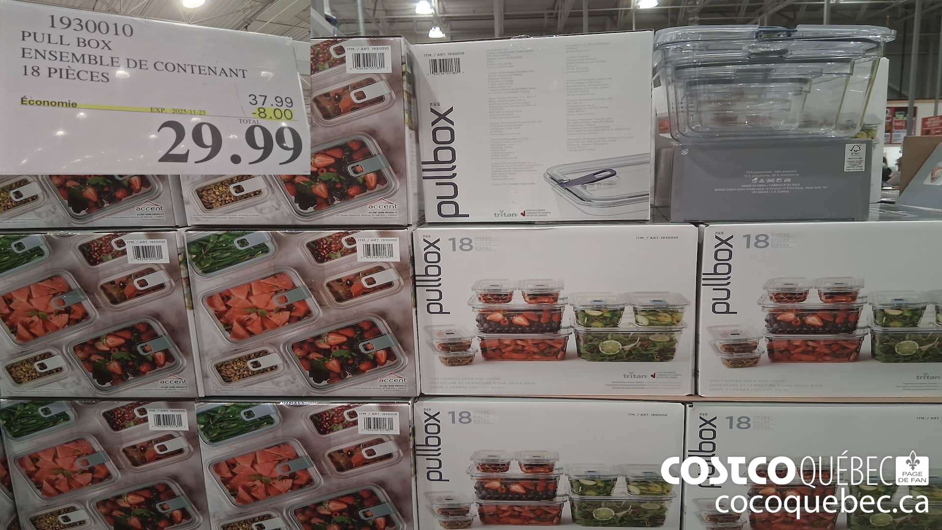 1930010 PULL BOX ENSEMBLE DE CONTENANT 18 PIECES ($8.00 INSTANT SAVINGS EXPIRES ON 2025-11-23) $29.99