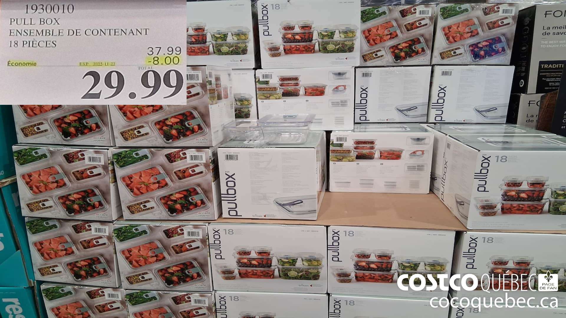 1930010 PULL BOX ENSEMBLE DE CONTENANT 18 PIECES ($8.00 INSTANT SAVINGS EXPIRES ON 2025-11-23) $29.99
