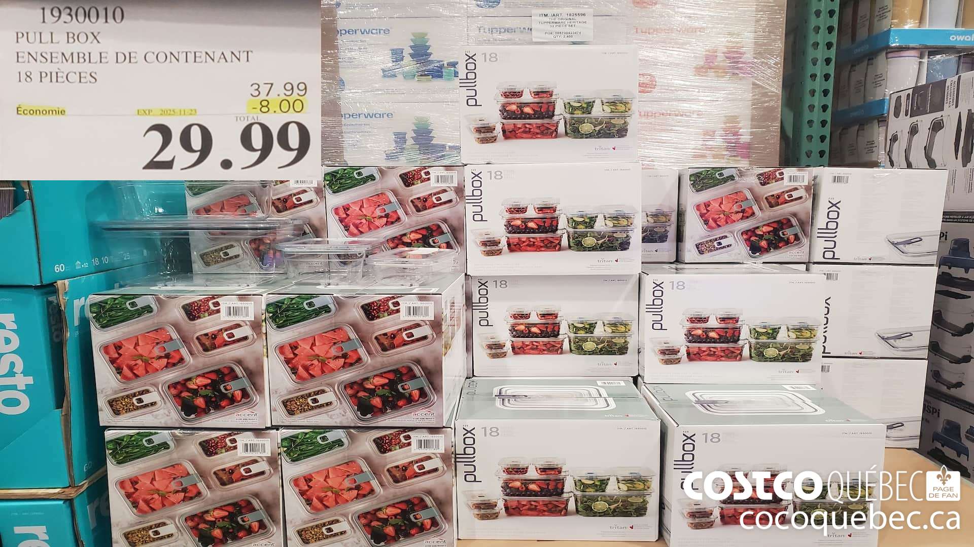 1930010 PULL BOX ENSEMBLE DE CONTENANT 18 PIECES ($8.00 INSTANT SAVINGS EXPIRES ON 2025-11-23) $29.99