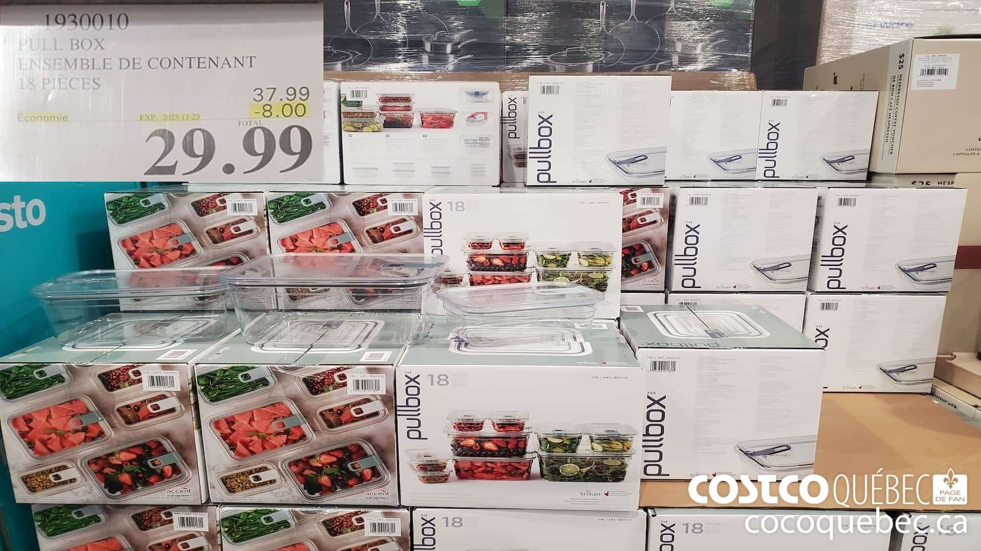 1930010 PULL BOX ENSEMBLE DE CONTENANT 18 PIECES ($8.00 INSTANT SAVINGS EXPIRES ON 2025-11-23) $29.99