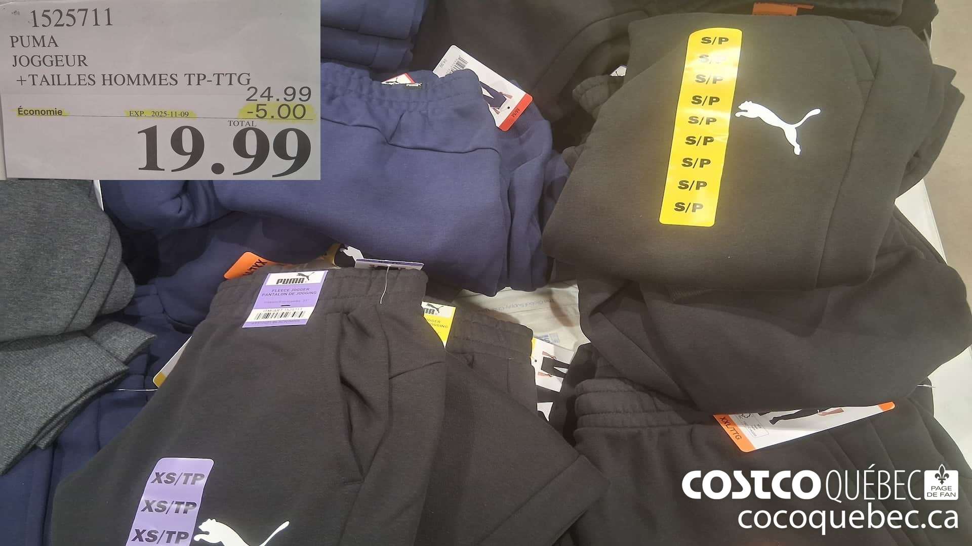 1525711 PUMA JOGGEUR TAILLES HOMES TP-TTG ($5.00 INSTANT SAVINGS EXPIRES ON 2025-11-09) $19.99