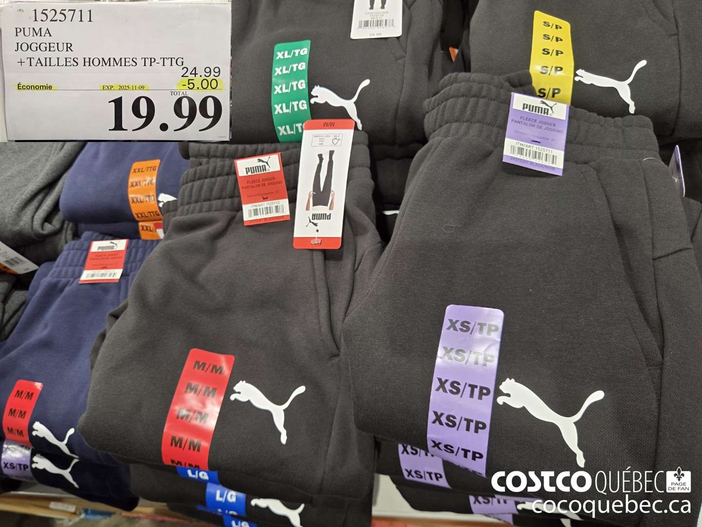 1525711 PUMA JOGGEUR TAILLES HOMMES TP-TTG ($5.00 INSTANT SAVINGS EXPIRES ON 2025-11-09) $19.99