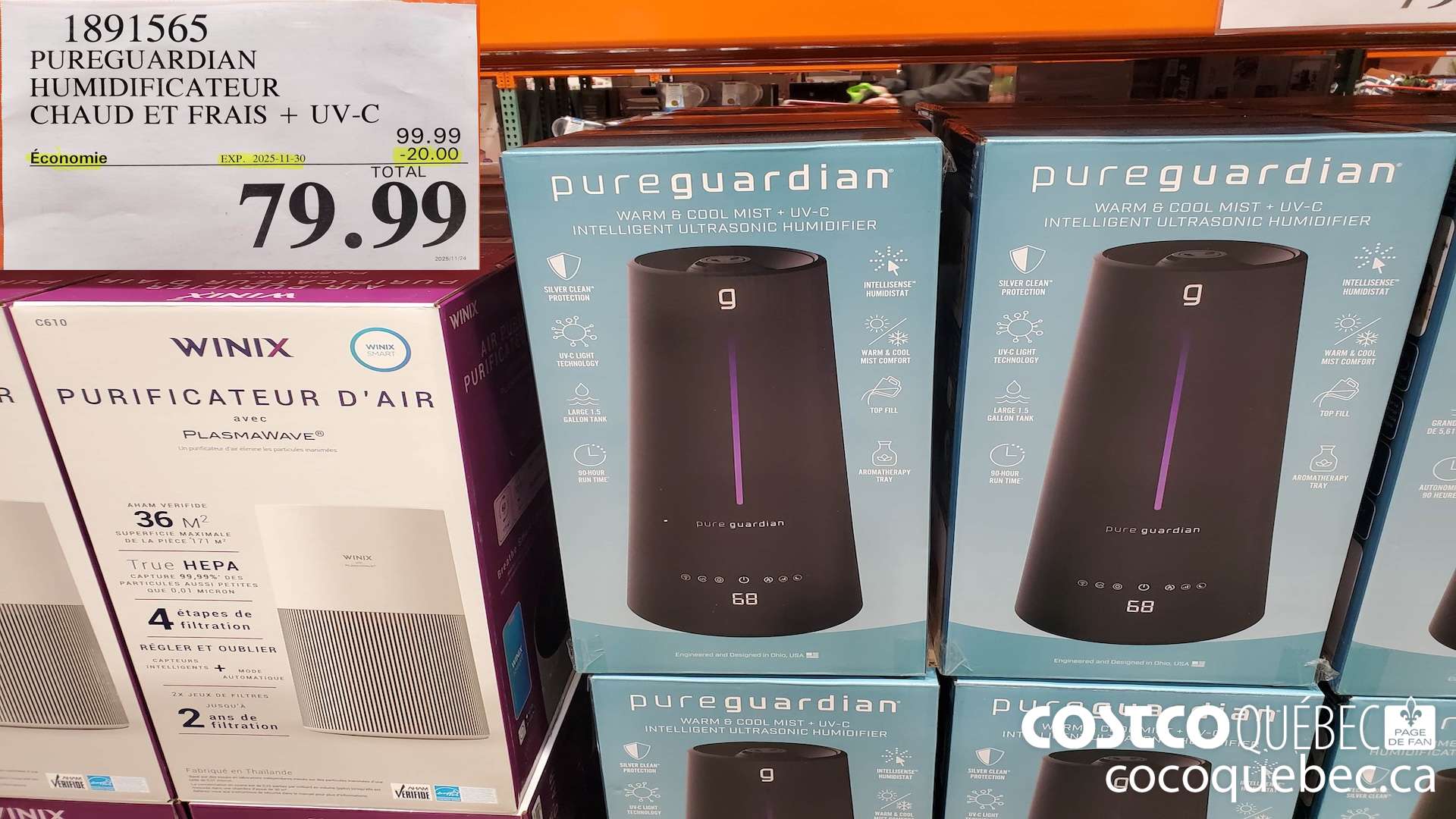 1891565 PUREGUARDIAN HUMIDIFICATEUR 5,6 L  ($20.00 INSTANT SAVINGS EXPIRES ON 2025-11-30) $79.99