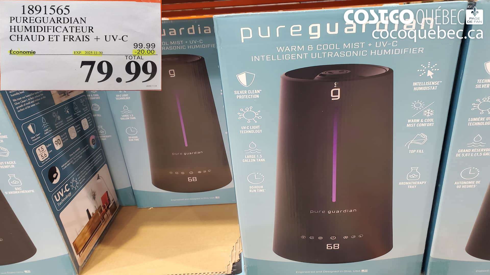 1891565 PUREGUARDIAN HUMIDIFICATEUR 5,6 L  ($20.00 INSTANT SAVINGS EXPIRES ON 2025-11-30) $79.99