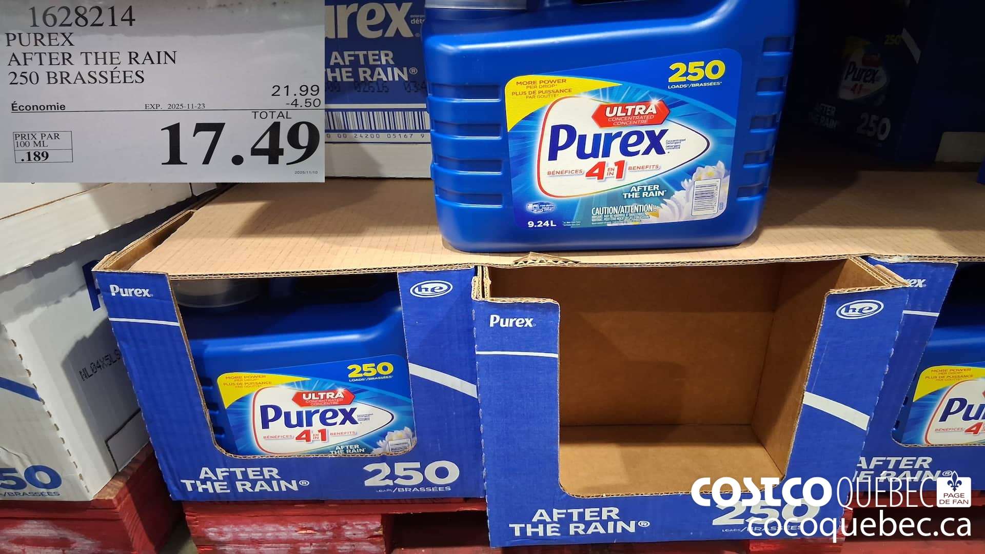 1628214 PUREX AFTER THE RAIN 250 BRASSEES ($4.50 INSTANT SAVINGS EXPIRES ON 2025-11-23) $17.49