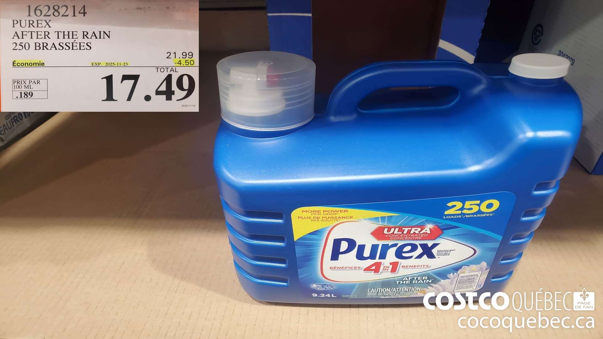 1628214 PUREX AFTER THE RAIN 250 BRASSEES ($4.50 INSTANT SAVINGS EXPIRES ON 2025-11-23) $17.49