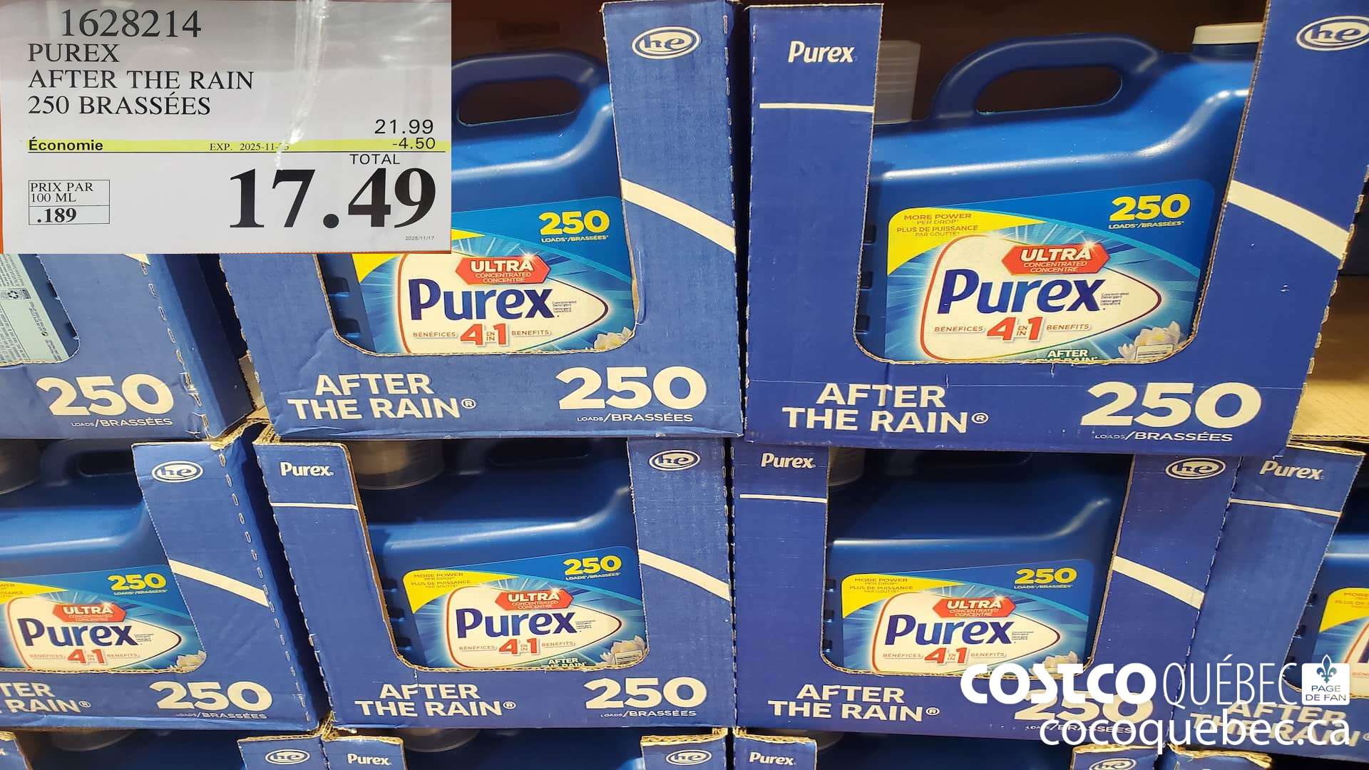 1628214 PUREX AFTER THE RAIN 250 BRASSEES ($4.50 INSTANT SAVINGS EXPIRES ON 2025-11-23) $17.49