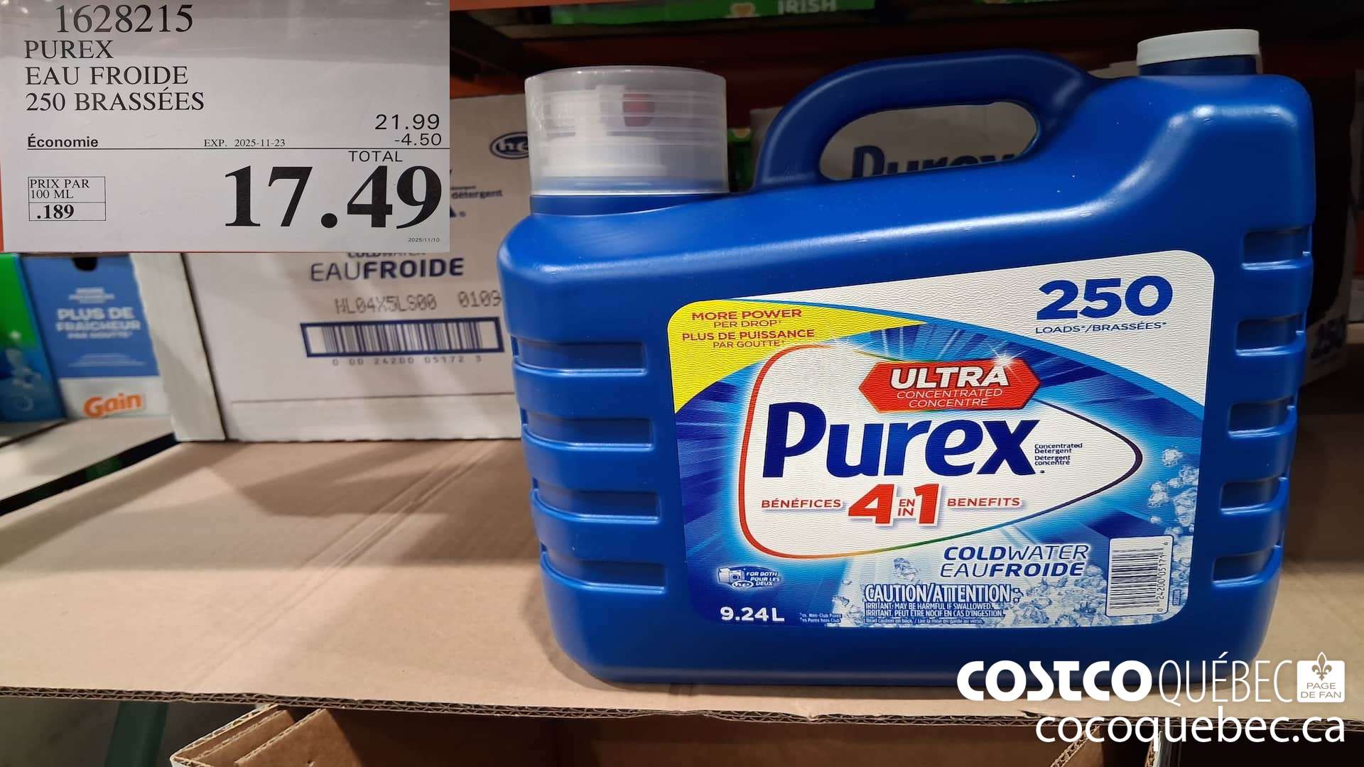 1628215 PUREX EAU FROIDE 250 BRASSEES  ($4.50 INSTANT SAVINGS EXPIRES ON 2025-11-23) $17.49