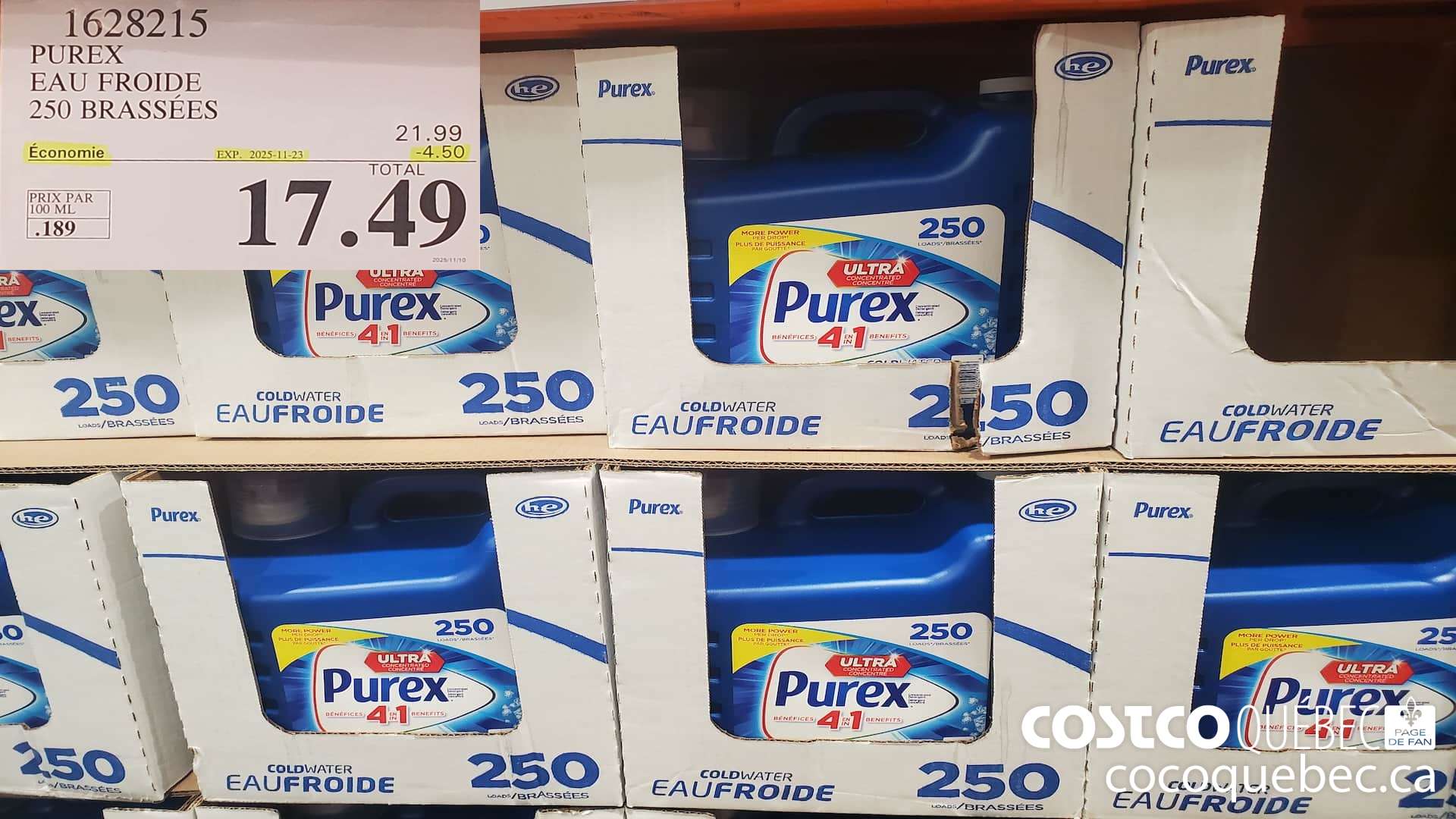 1628215 PUREX EAU FROIDE 250 BRASSEES  ($4.50 INSTANT SAVINGS EXPIRES ON 2025-11-23) $17.49
