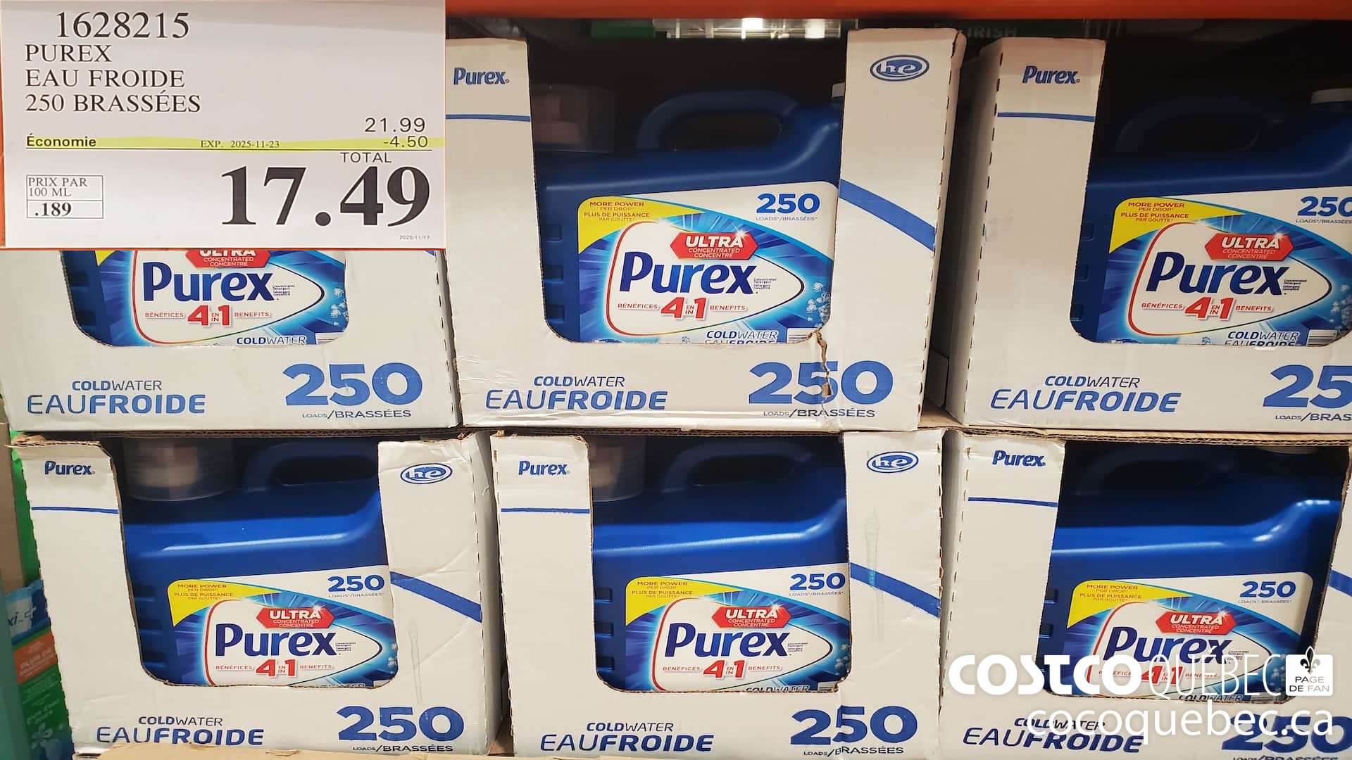 1628215 PUREX EAU FROIDE 250 BRASSEES  ($4.50 INSTANT SAVINGS EXPIRES ON 2025-11-23) $17.49
