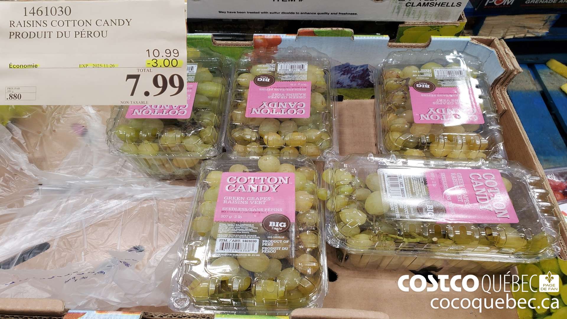 1461030 RAISINS COTTON CANDY PRODUIT DE L' AFRIQUE DU SUD ($3.00 INSTANT SAVINGS EXPIRES ON 2025-11-26) $7.99