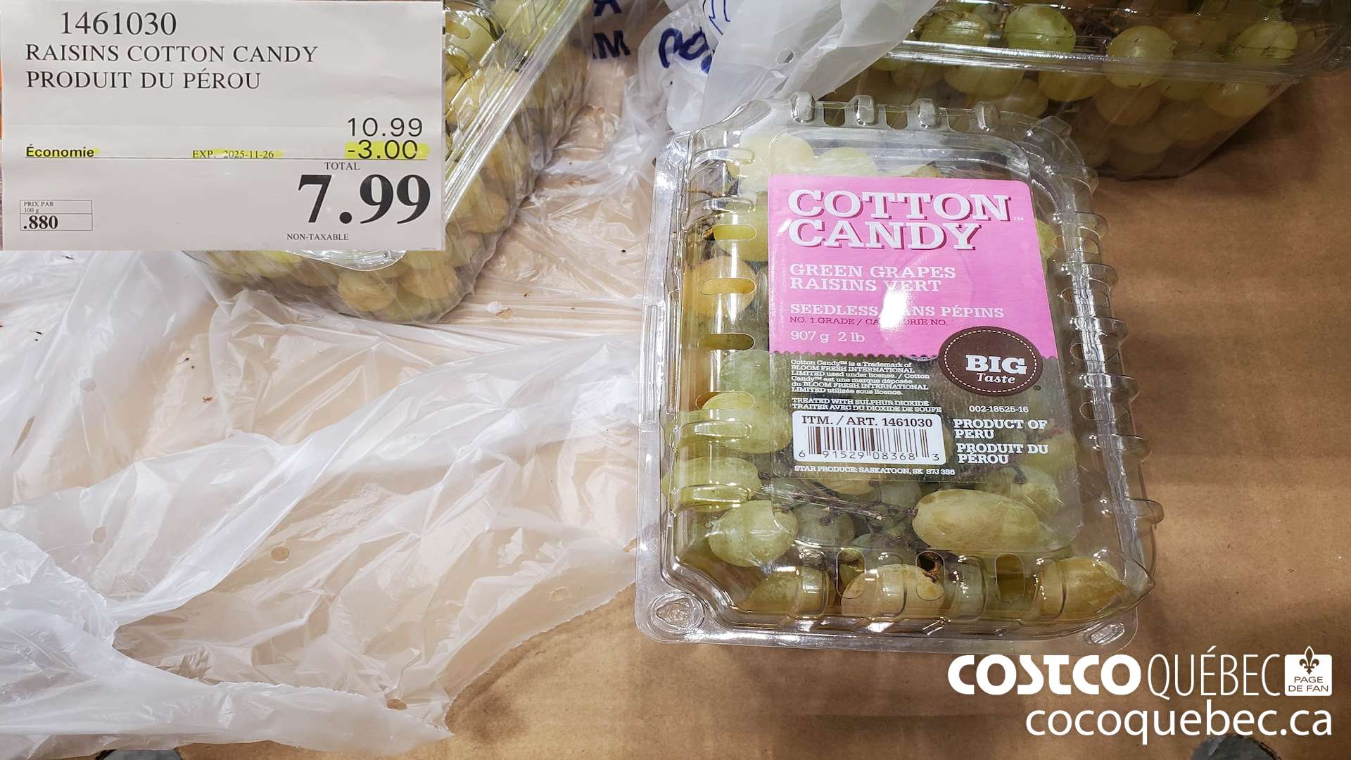 1461030 RAISINS COTTON CANDY PRODUIT DE L' AFRIQUE DU SUD ($3.00 INSTANT SAVINGS EXPIRES ON 2025-11-26) $7.99