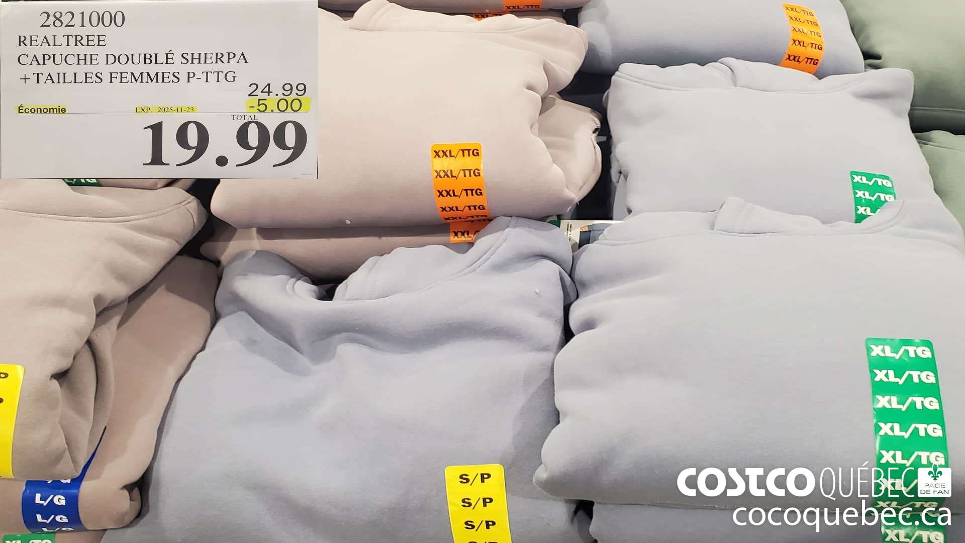 2821000 REALTREE CAPUCHE DOUBLE SHERPA TAILLES FEMMES P-TTG ($5.00 INSTANT SAVINGS EXPIRES ON 2025-11-23) $19.99