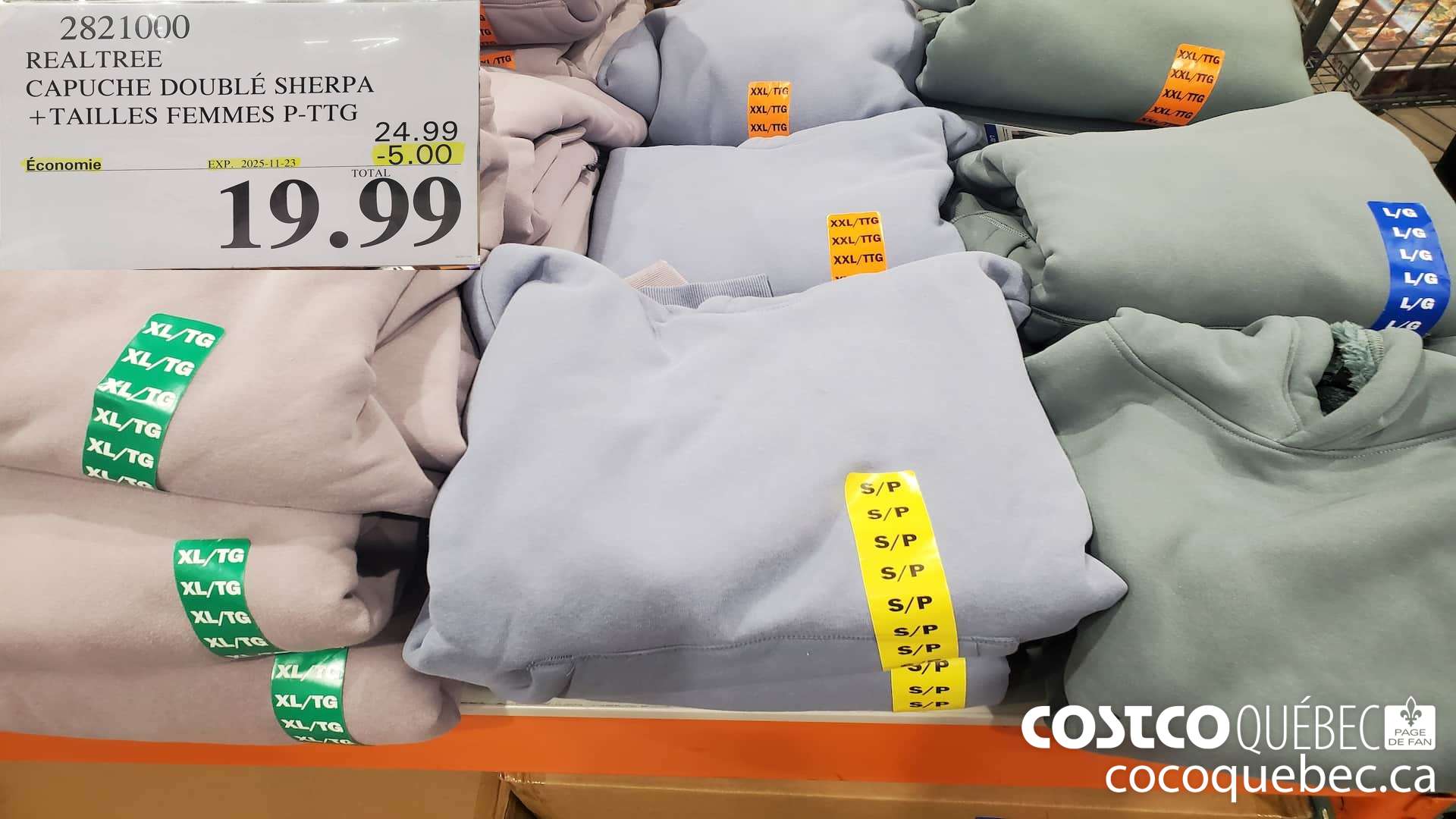 2821000 REALTREE CAPUCHE DOUBLE SHERPA TAILLES FEMMES P-TTG ($5.00 INSTANT SAVINGS EXPIRES ON 2025-11-23) $19.99