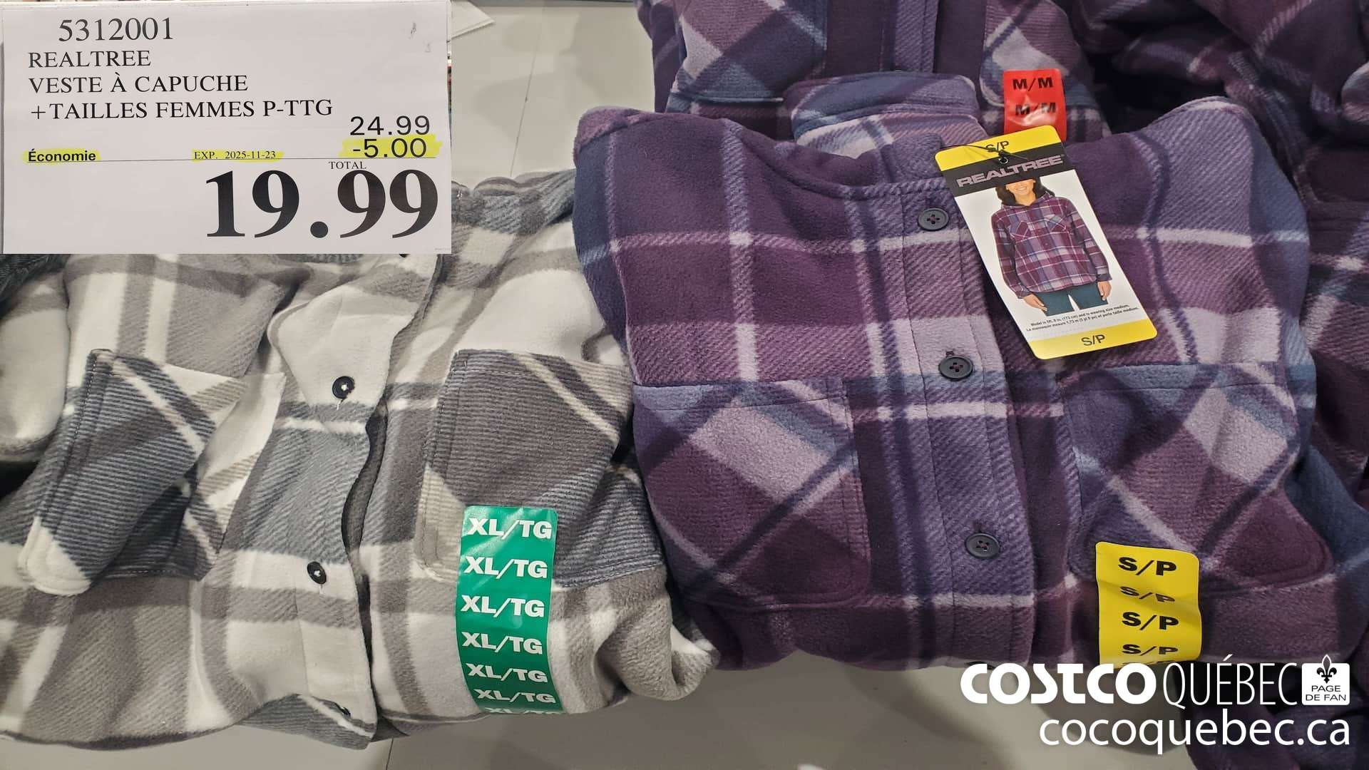5312001 REALTREE VESTE A CAPUCHE +TAILLES FEMMES P-TTG  ($5.00 INSTANT SAVINGS EXPIRES ON 2025-11-23) $19.99