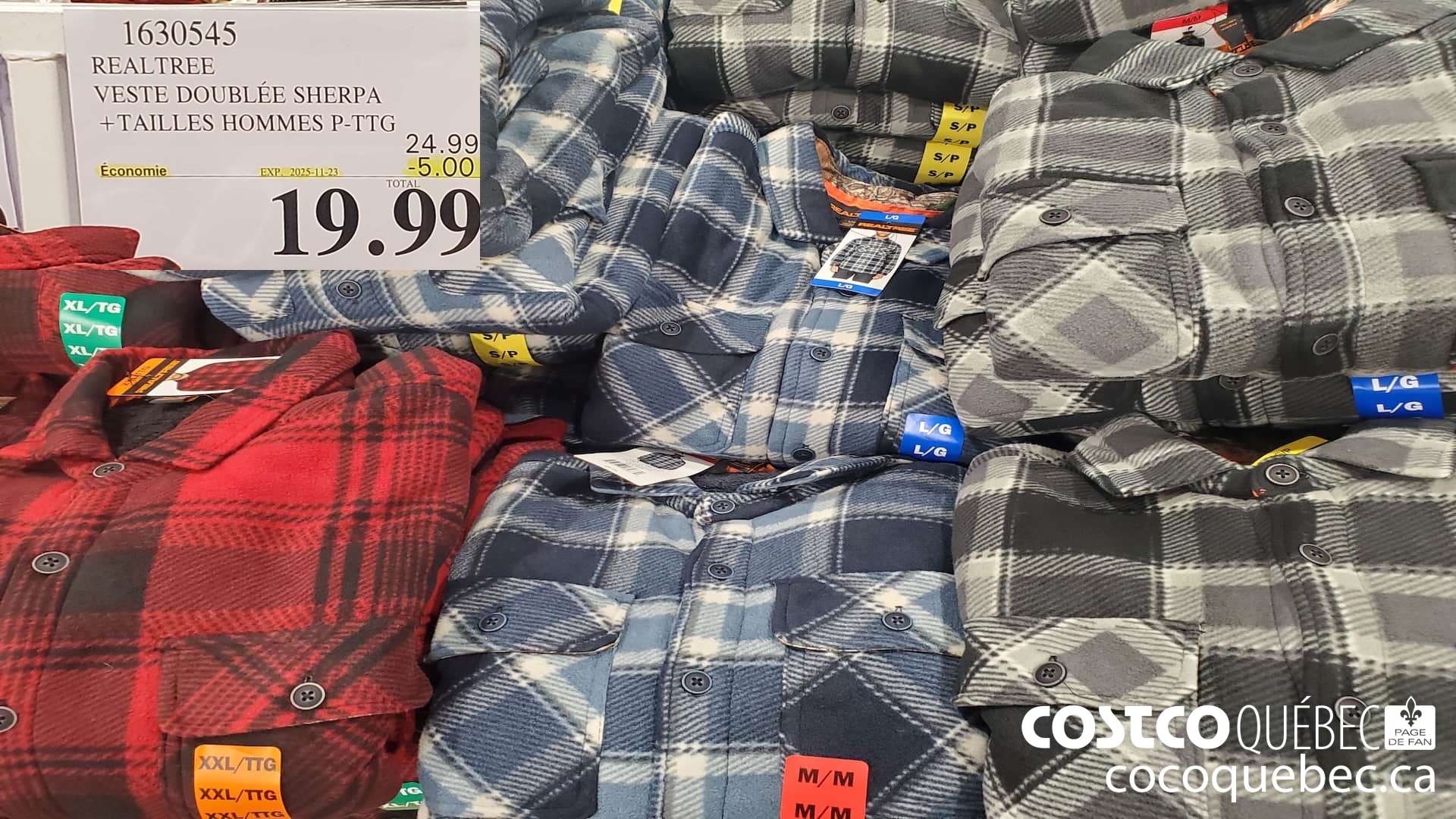 1630545 REALTREE VESTE DOUBLEE TAILLES HOMMES P-TTG ($5.00 INSTANT SAVINGS EXPIRES ON 2025-11-23) $19.99