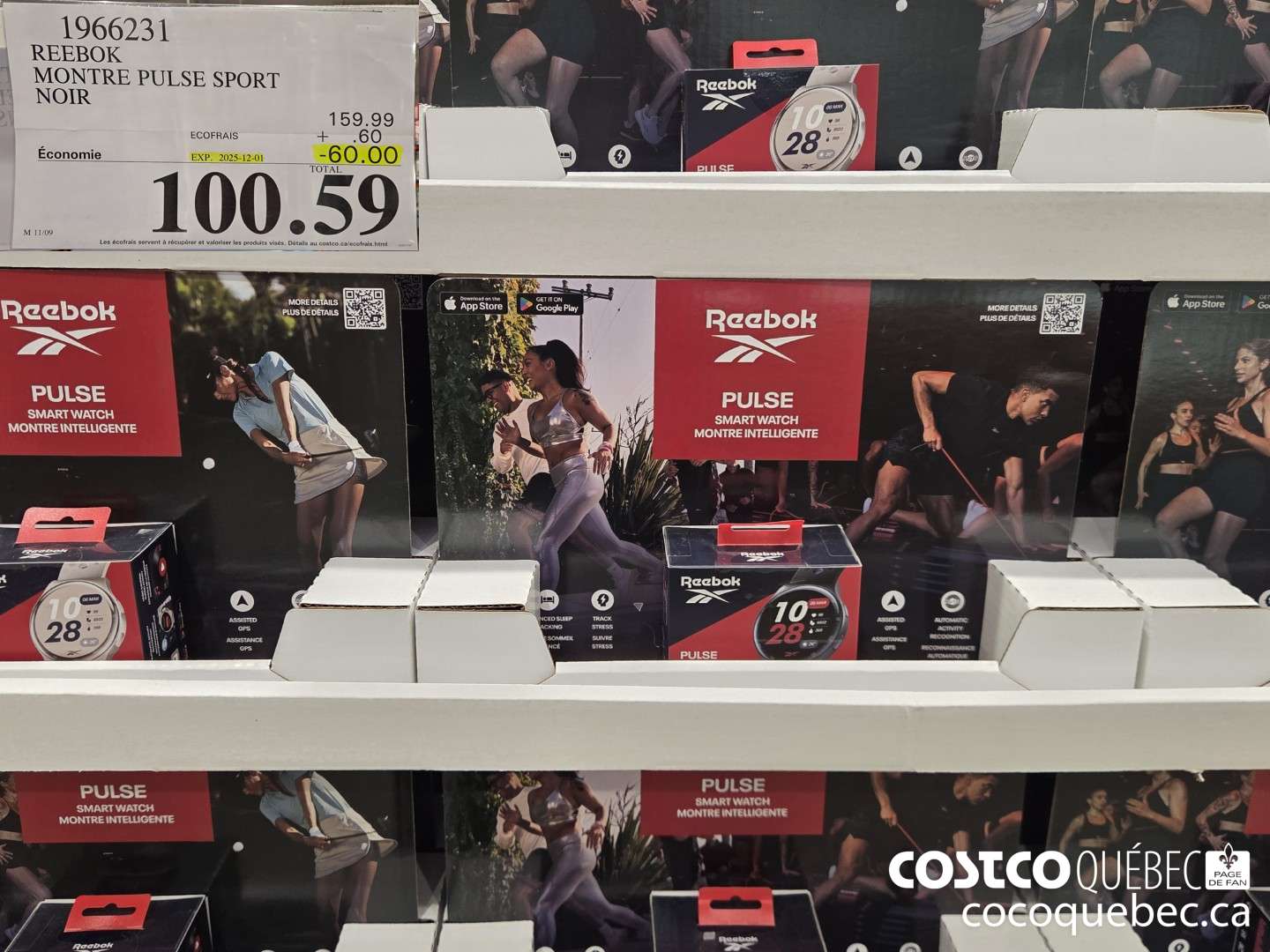 1966231 REEBOK MONTRE PULSE SPORT NOIR  ($60.00 INSTANT SAVINGS EXPIRES ON 2025-12-01) $100.59