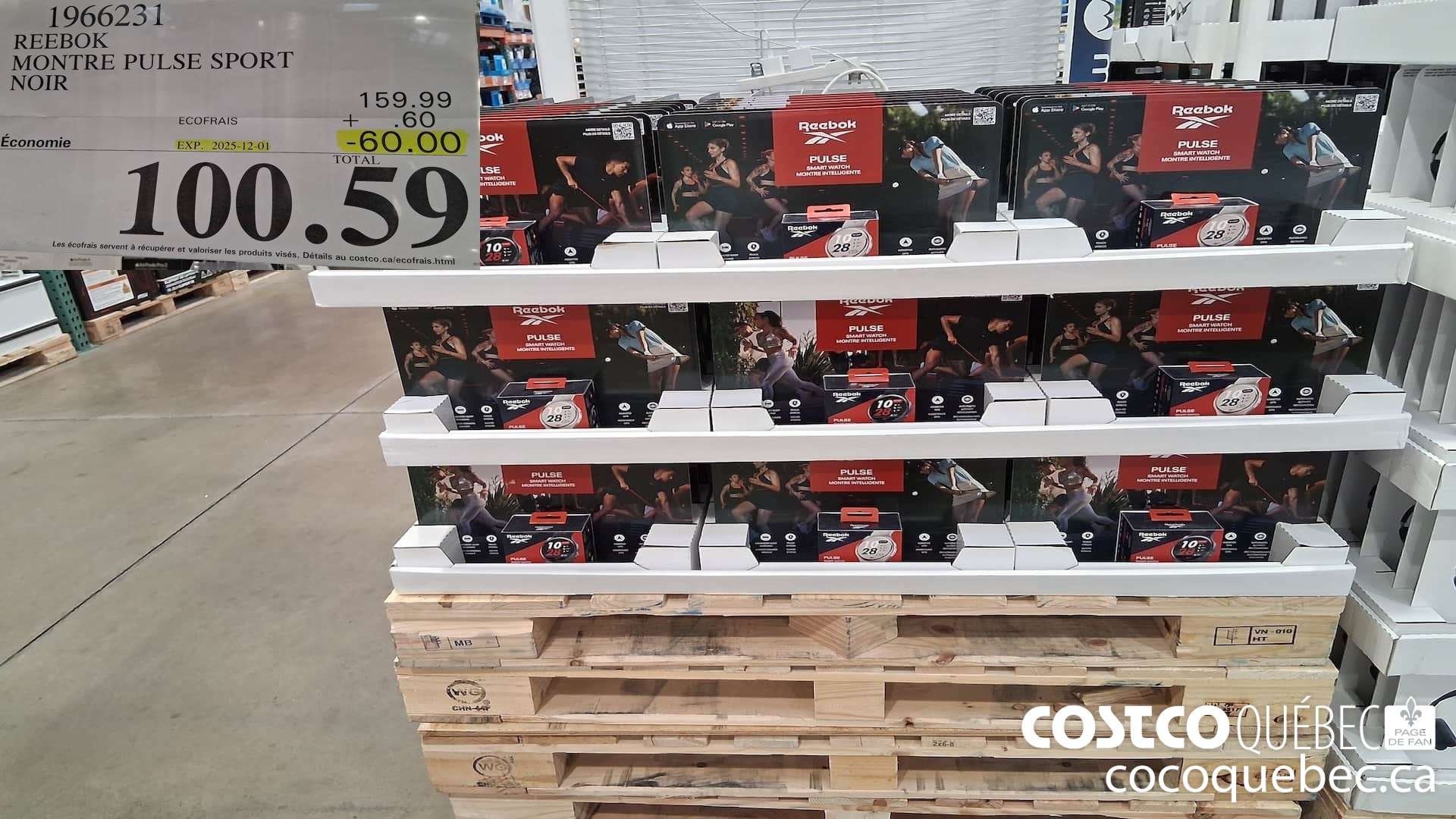 1966231 REEBOK MONTRE PULSE SPORT NOIR  ($60.00 INSTANT SAVINGS EXPIRES ON 2025-12-01) $100.59