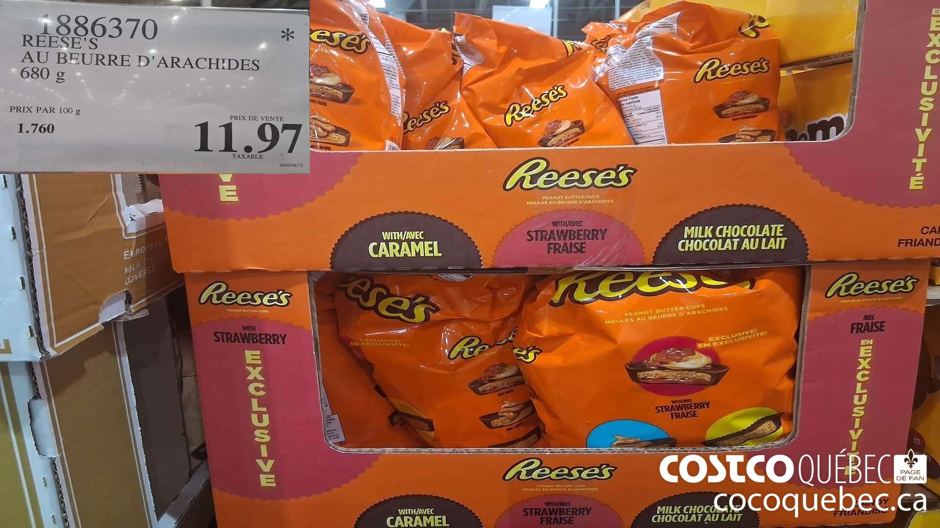1886370 REESE'S AU BEURRE D'ARACHIDES 680G $11.97
