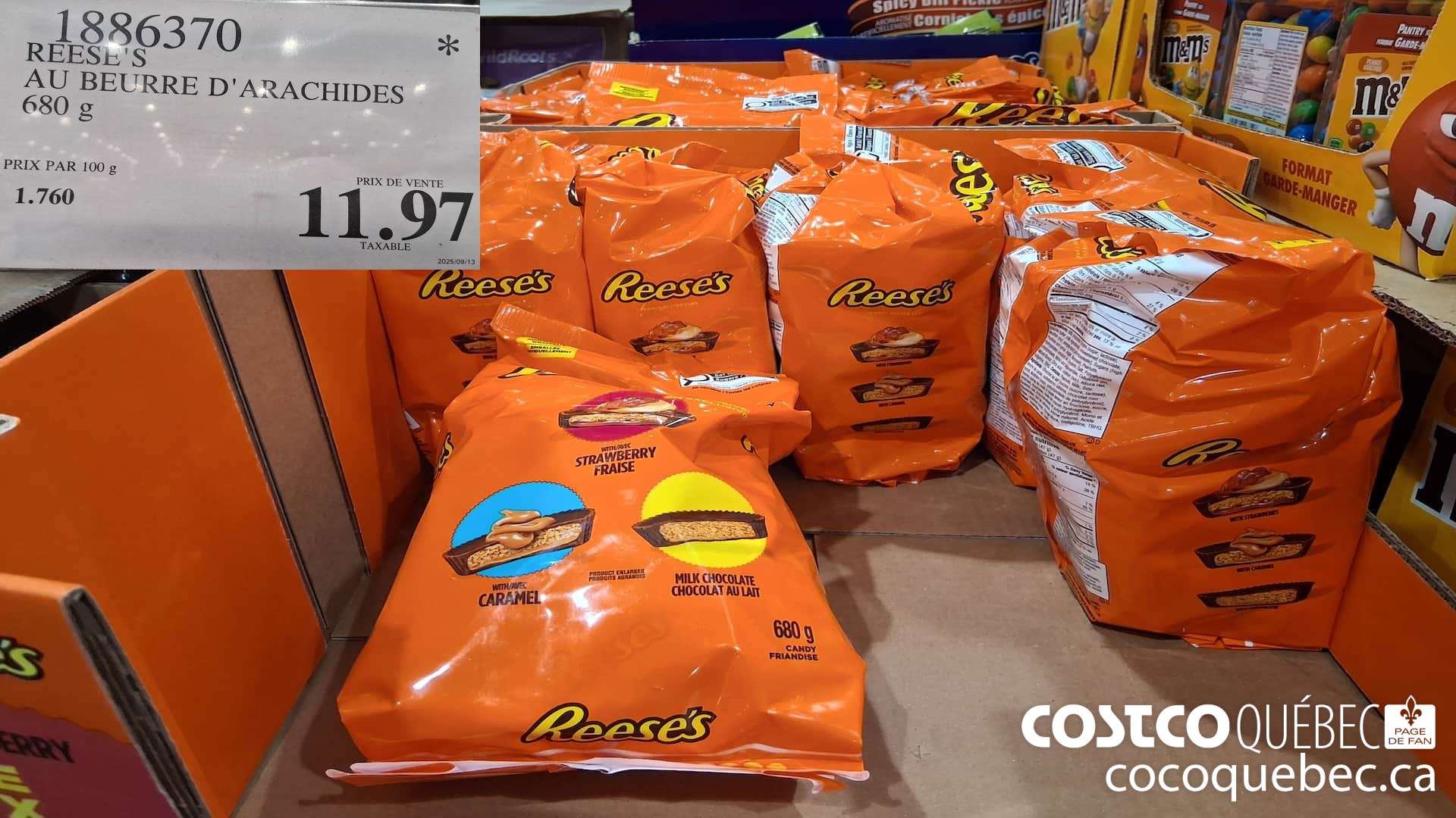 1886370 REESE'S AU BEURRE D'ARACHIDES 680G $11.97