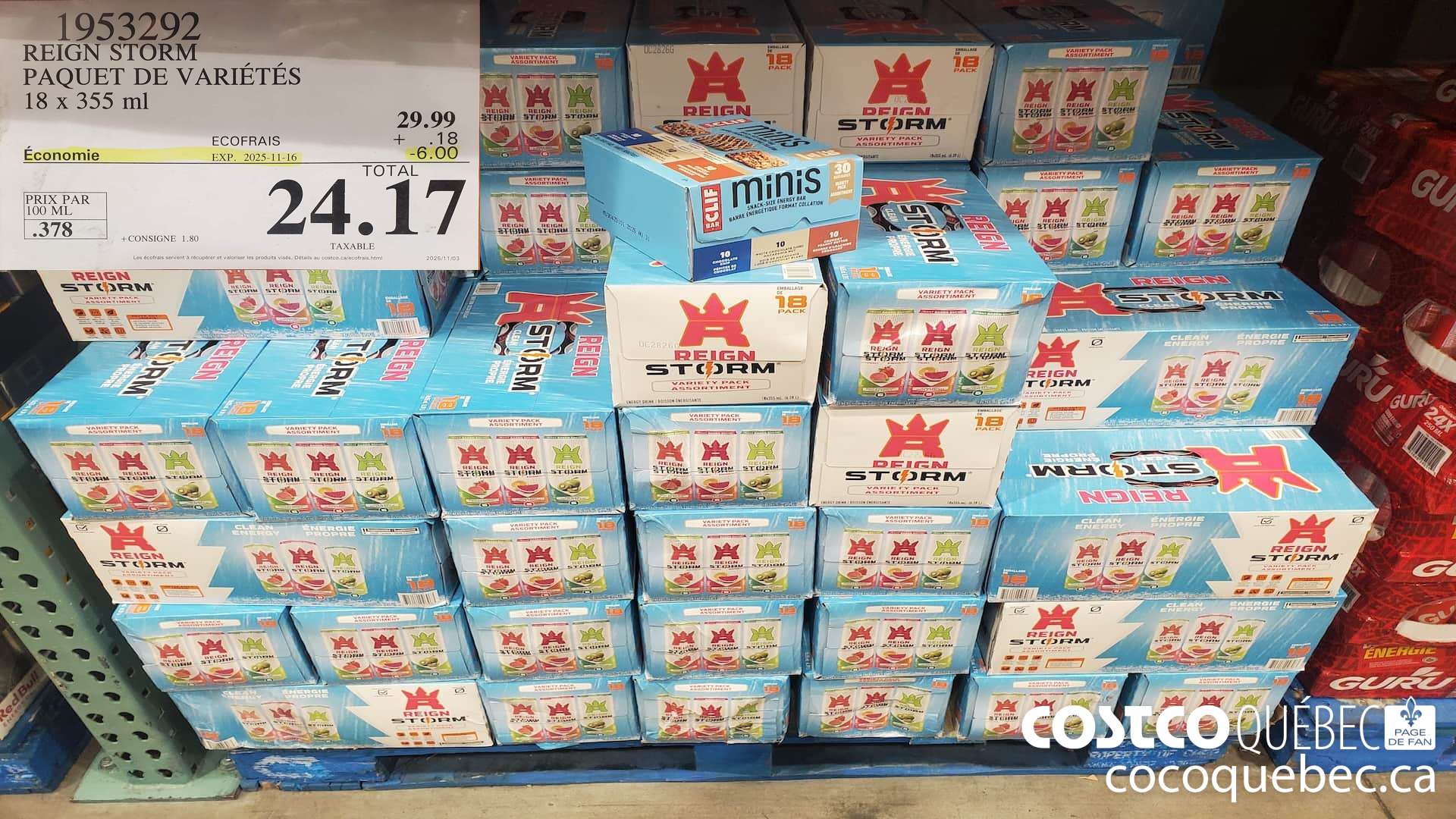 1953292 REIGN STORM PAQUET DE VARIETES 18 X 355ML ($6.00 INSTANT SAVINGS EXPIRES ON 2025-11-16) $24.17