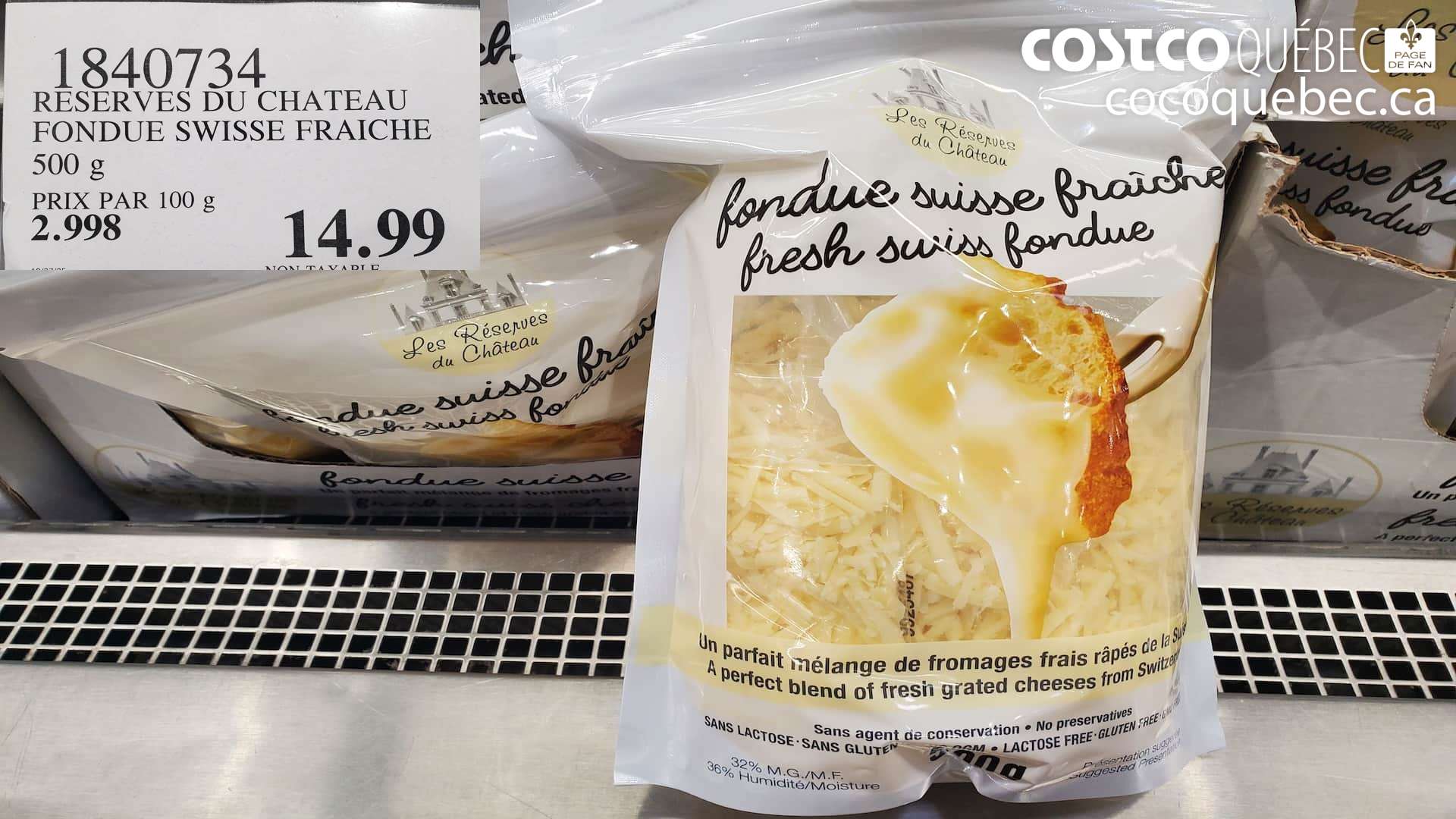 1840734 RESERVES DU CHATEAU FONDUE SWISSE FRAICHE  $14.99