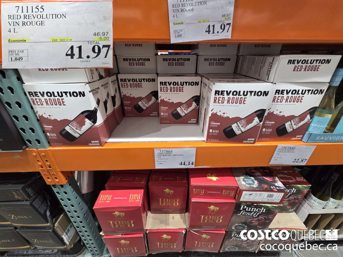 711155 REVOLUTION RED VIN ROUGE 4L  ($5.00 INSTANT SAVINGS EXPIRES ON 2025-11-09) $41.97